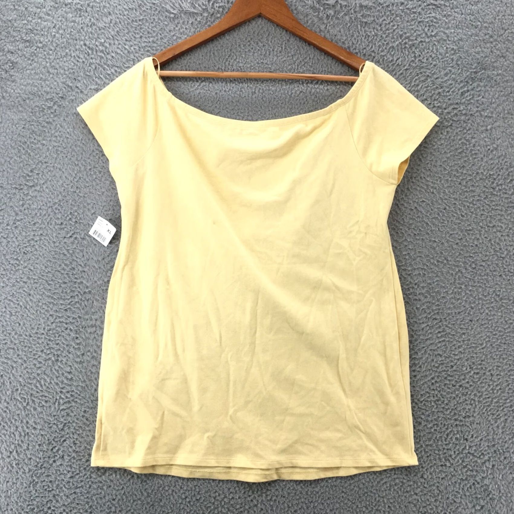 Vintage Motherhood Maternity Blouse Top Womens XL Yellow Cotton Blend Cap Sleeves NWT Size XL / US 12-14 / IT 48-50 - 7 Thumbnail