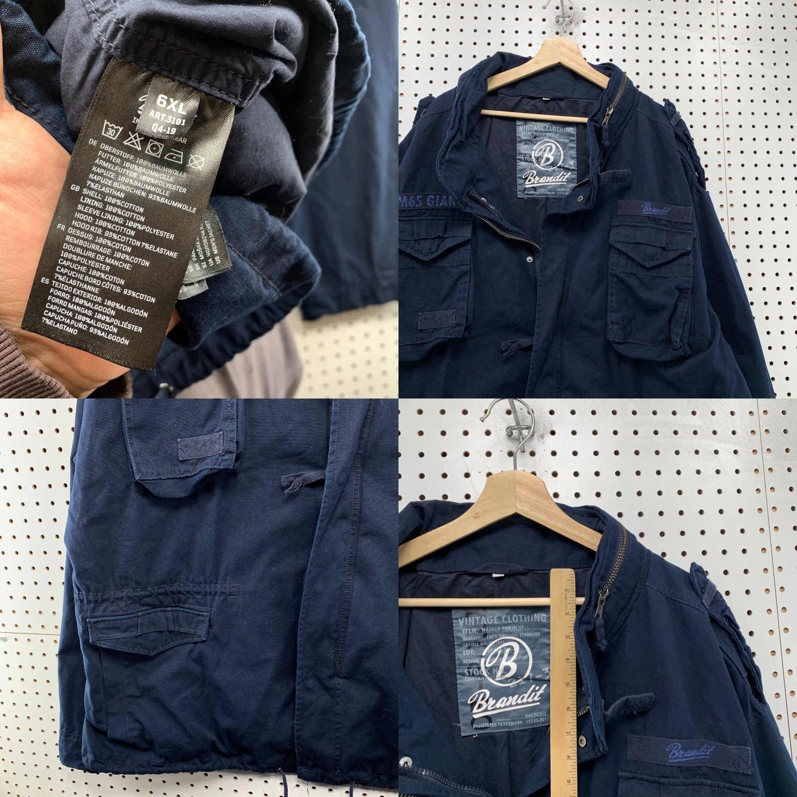 Vintage Brandit M65 Giant Military Jacket Mens 6XL Navy Blue Field Coat Heavyweight Jacket Mens 6XL Navy Blue Military Jacket Field Coat Heavyweight Size US XXL / EU 58 / 5 - 8 Thumbnail