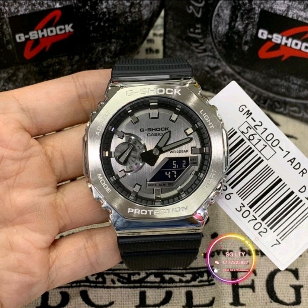 Casio G Shock GM-2100-1A Silver Metal Case New)