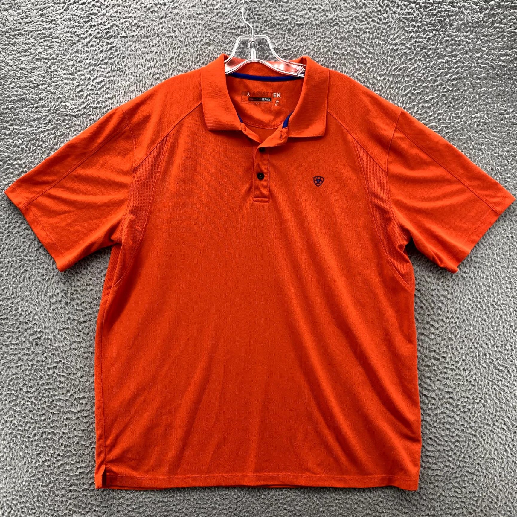 Ariat Ariat Tek Heat Series Polo Shirt Men's Large Orange Performance Workwear Cowboy Polo Shirt Orange Ariat Nike? Size US L / EU 52-54 / 3 - 2 Thumbnail