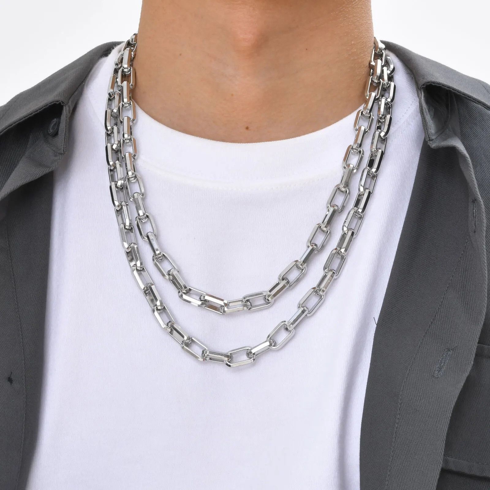 Vintage Bold Rectangle Chain Necklace Size ONE SIZE - 2 Thumbnail