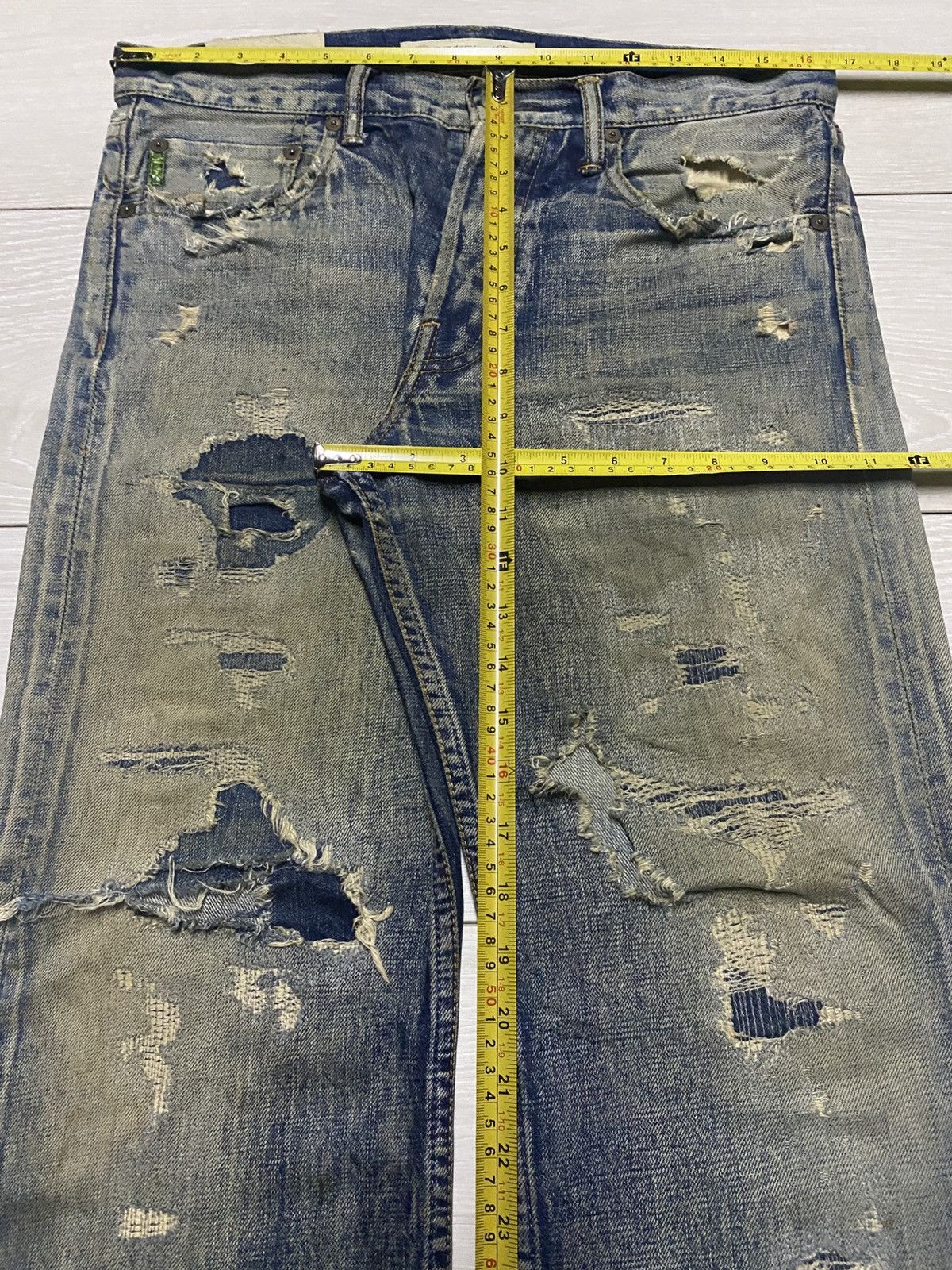 FDMTL Classic Straight Denim Crazy Mud Wash Jeans Size US 33 - 20 Thumbnail