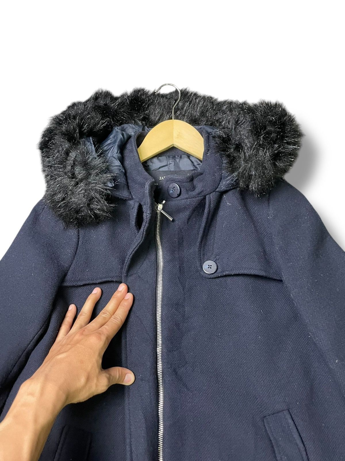 Designer × Vintage × Zara Vintage Zara Basic Wool Blend Long Jacket (48) Size US S / EU 44-46 / 1 - 7 Thumbnail