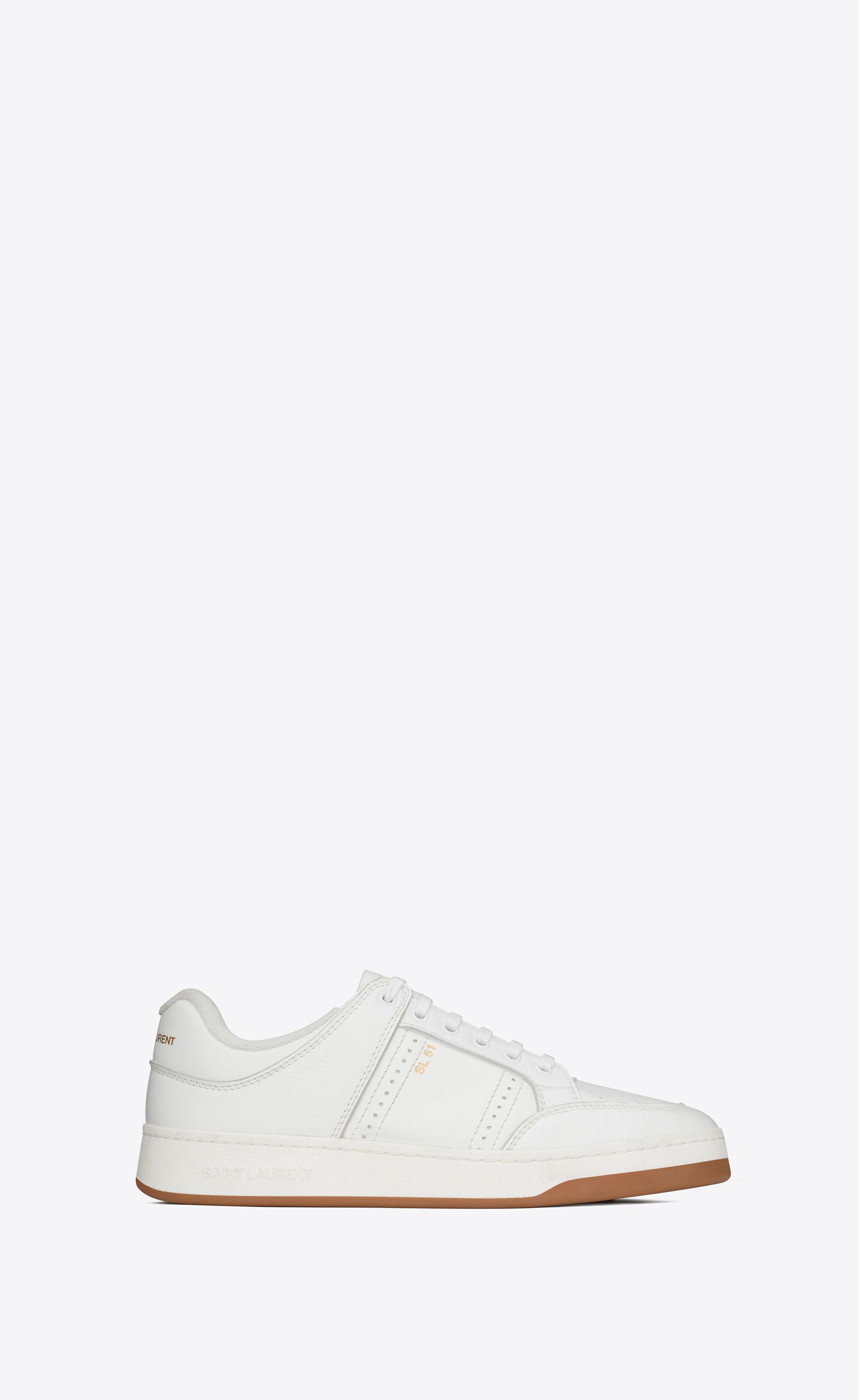 Saint Laurent Paris oc11z1125 SL/61 Low Top Sneakers in Smooth Grained Leather Size US 10 / EU 43 - 1 Thumbnail