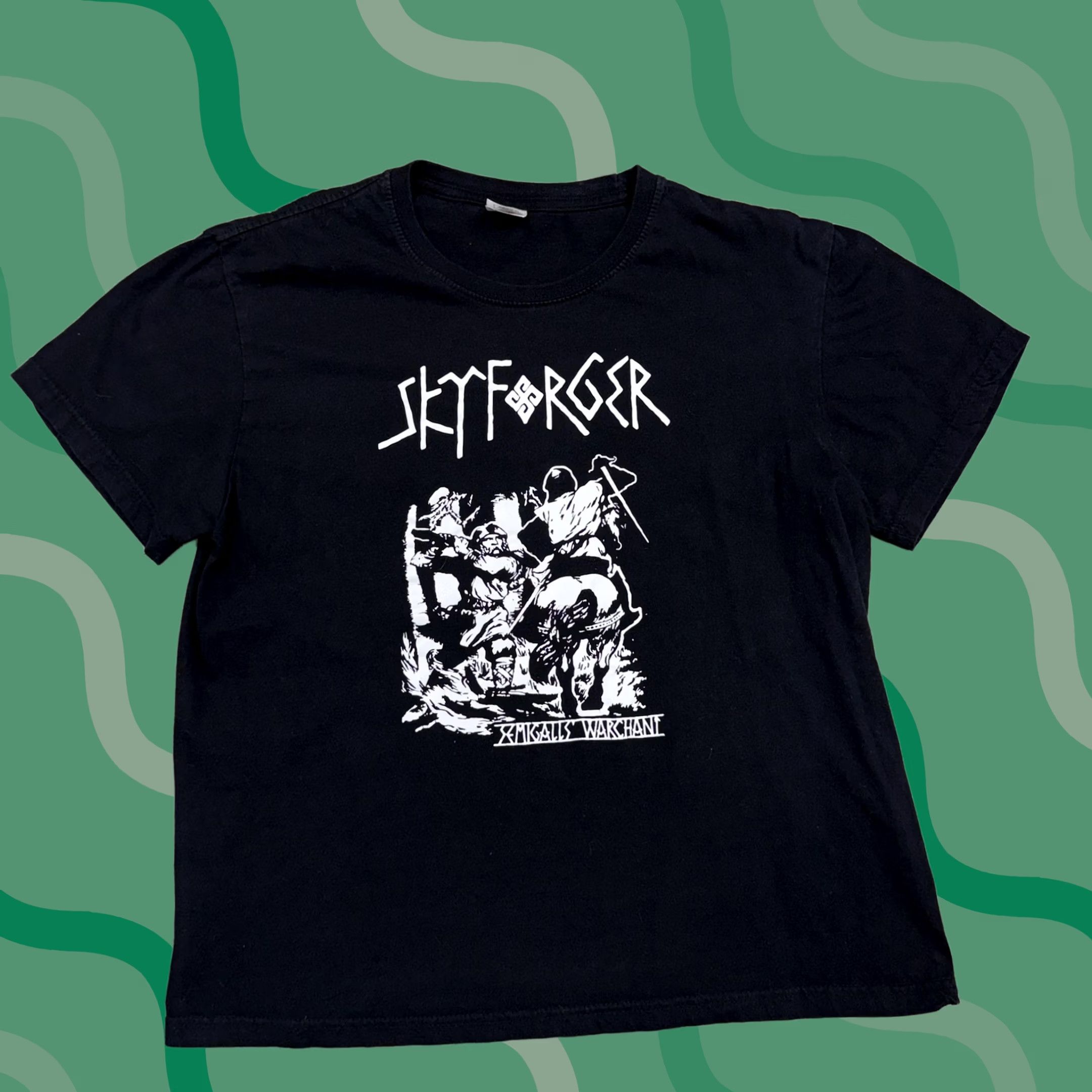 Vintage Skyforger Shirt Mens XL Black Semigalls Warchant Metal Band Graphic Tee Size US XL / EU 56 / 4 - 1 Thumbnail