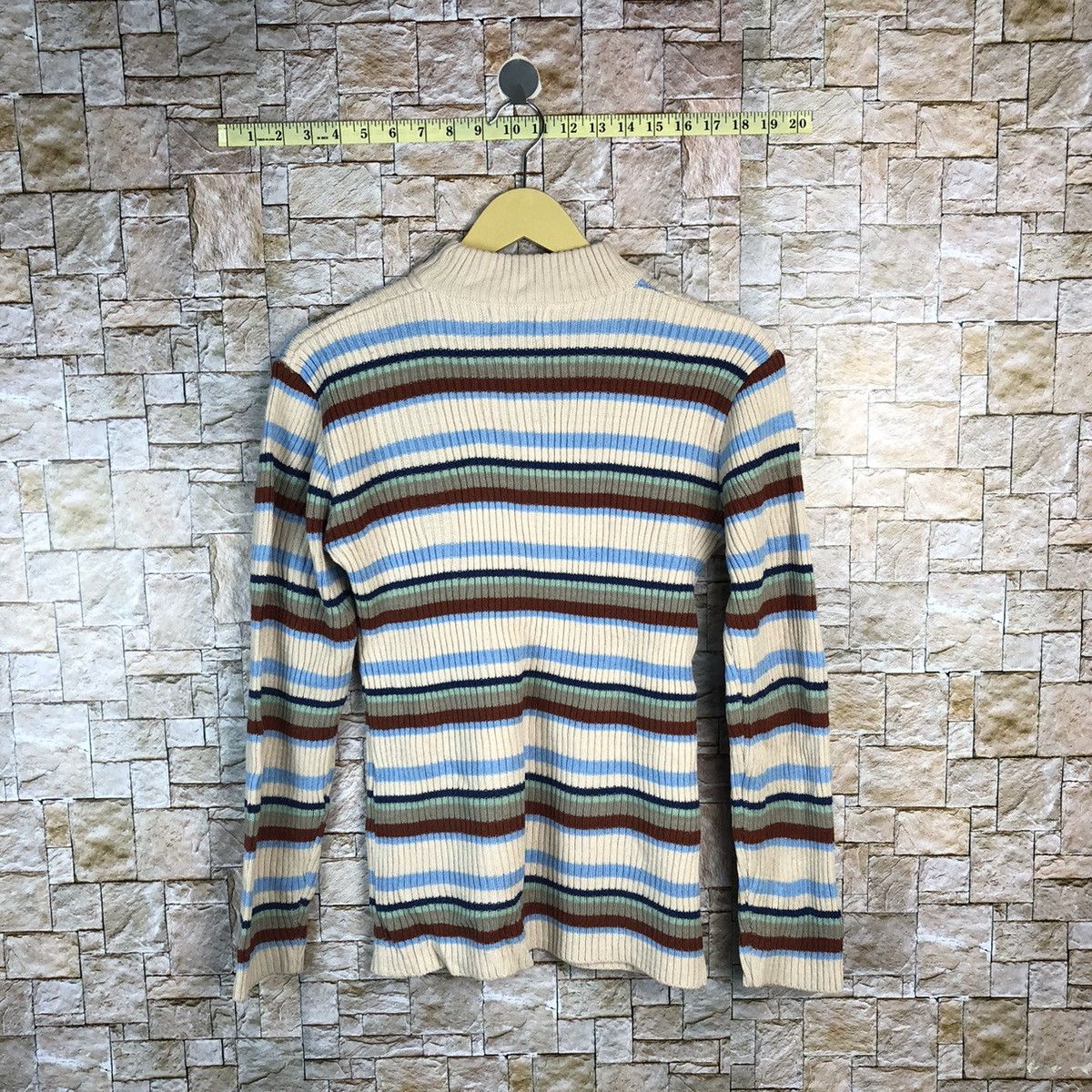 Homespun Knitwear Jeancox Stripe Brown Knitwear #A683 Size M / US 6-8 / IT 42-44 - 13 Thumbnail