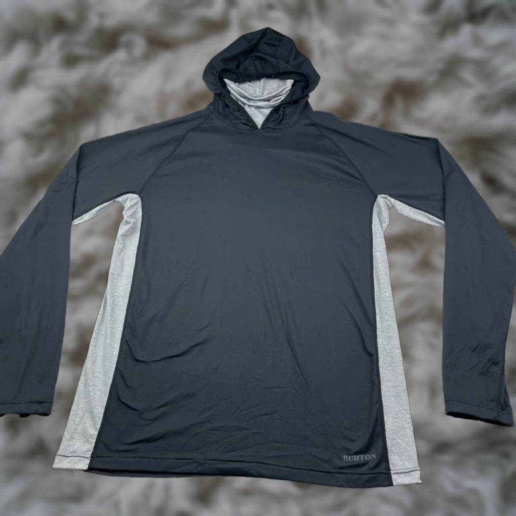 Burton Burton Men's Performance Pullover Hoodie w/Gaiter Black/Gray XL Hoodie Mens Size XL Black Gray Logo 90s? Size US XL / EU 56 / 4 - 1 Thumbnail