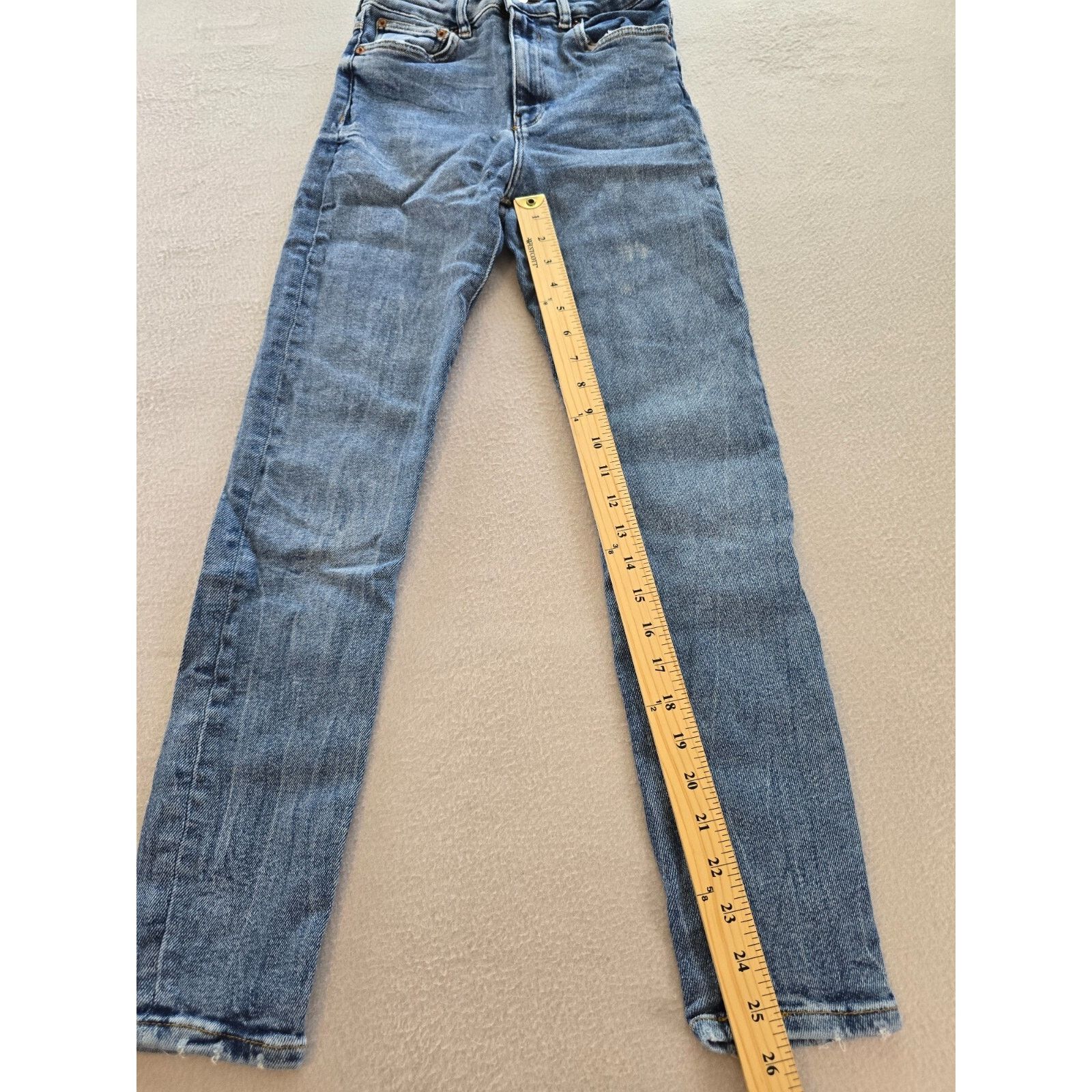 Zara Zara Jeans Womens Size 4 Stretch High Rise Skinny Blue Denim Size 27" / US 4 / IT 40 - 2 Thumbnail