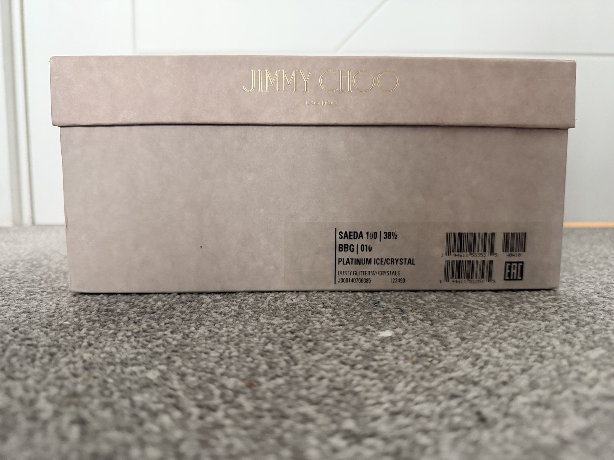 Jimmy Choo Jimmy Choo Saeda 38.5 Platinum Ice Crystal Size US 8.5 / IT 38.5 - 9 Thumbnail