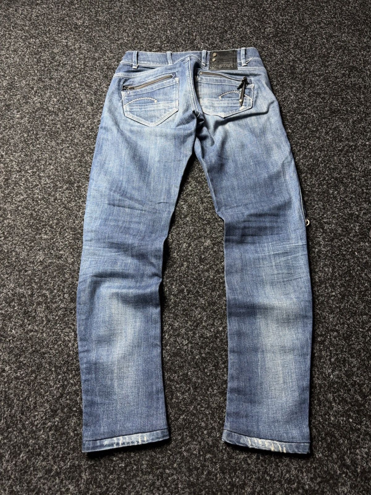G-Star 00s G-Star RAW 3301 Distressed Punk Rock Denim Jeans Y2K Size 25" / US 0 / IT 36 - 10 Thumbnail