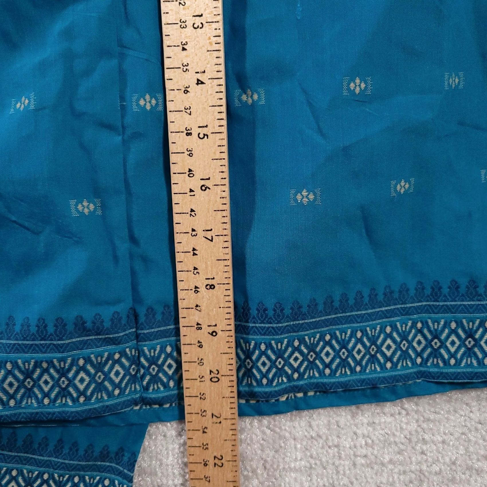 Vintage VINTAGE White Stag Skirt Women's 14 Blue Geometric Print Tie Zip Classic 90s Wrap (Short) Girls? Size 36" / US 14 / IT 50 - 7 Thumbnail