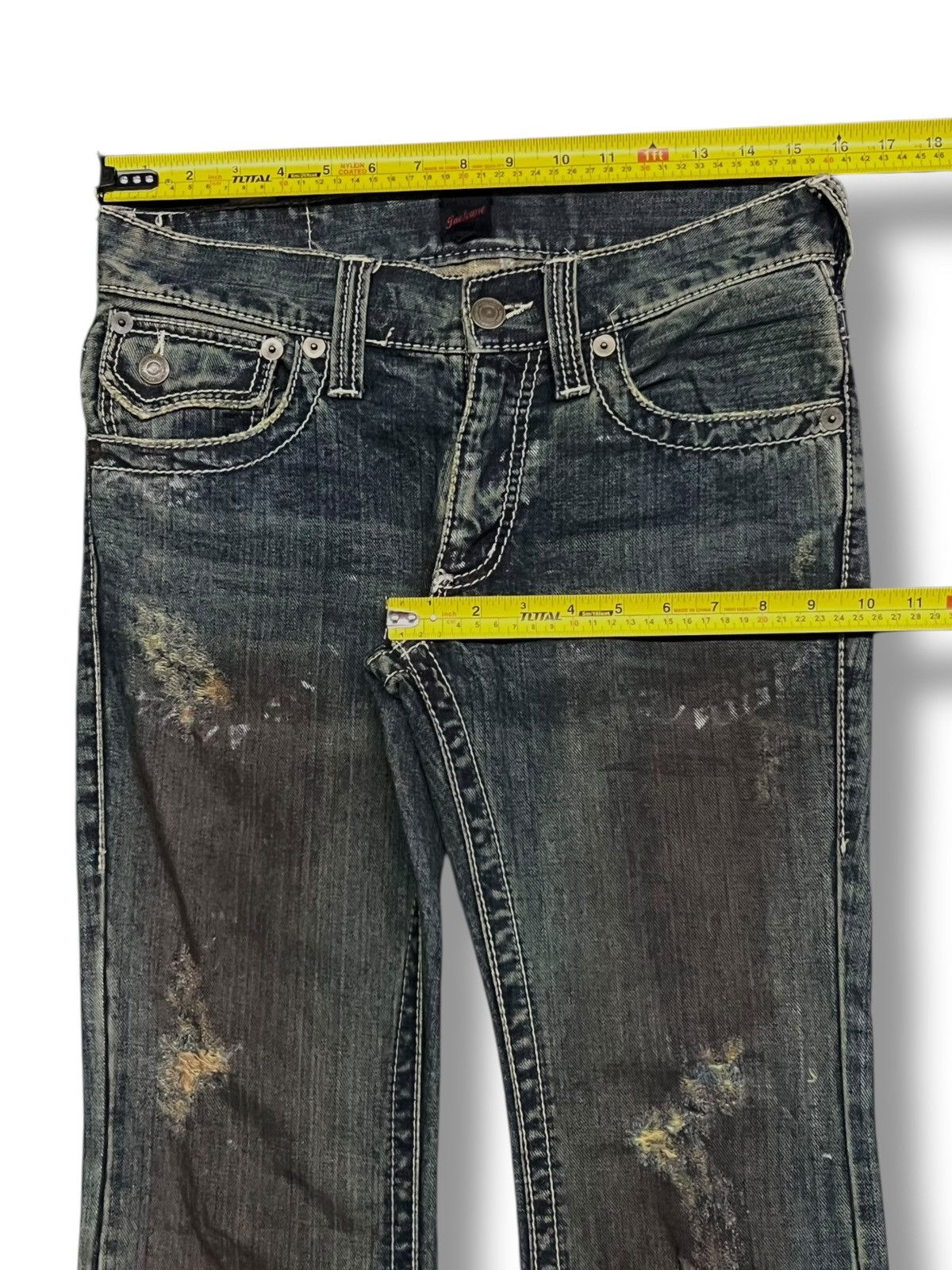 JACKROSE Flared Vintage 00s Jackrose Japan - Faded Mud Wash Jeans Size US 31 - 15 Thumbnail