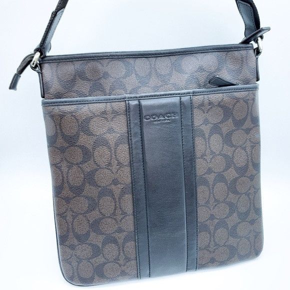 Coach Coach Signature Crossbody Messenger Bag in Black and Brown Size ONE SIZE - 2 Thumbnail