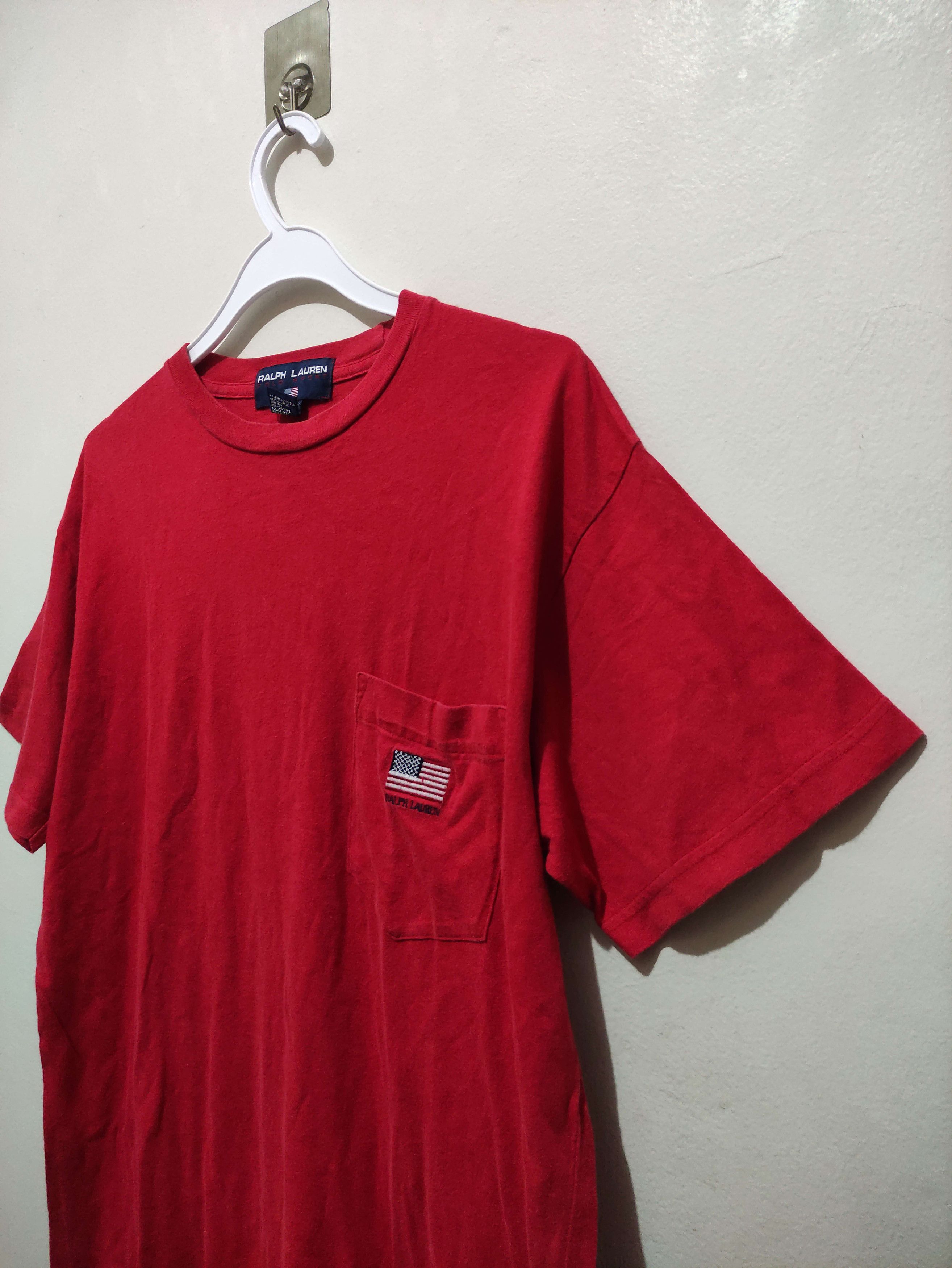 Polo Ralph Lauren Vintage POLO SPORT RALPH LAUREN USA Flag Pocket T-shirt Size US M / EU 48-50 / 2 - 6 Thumbnail