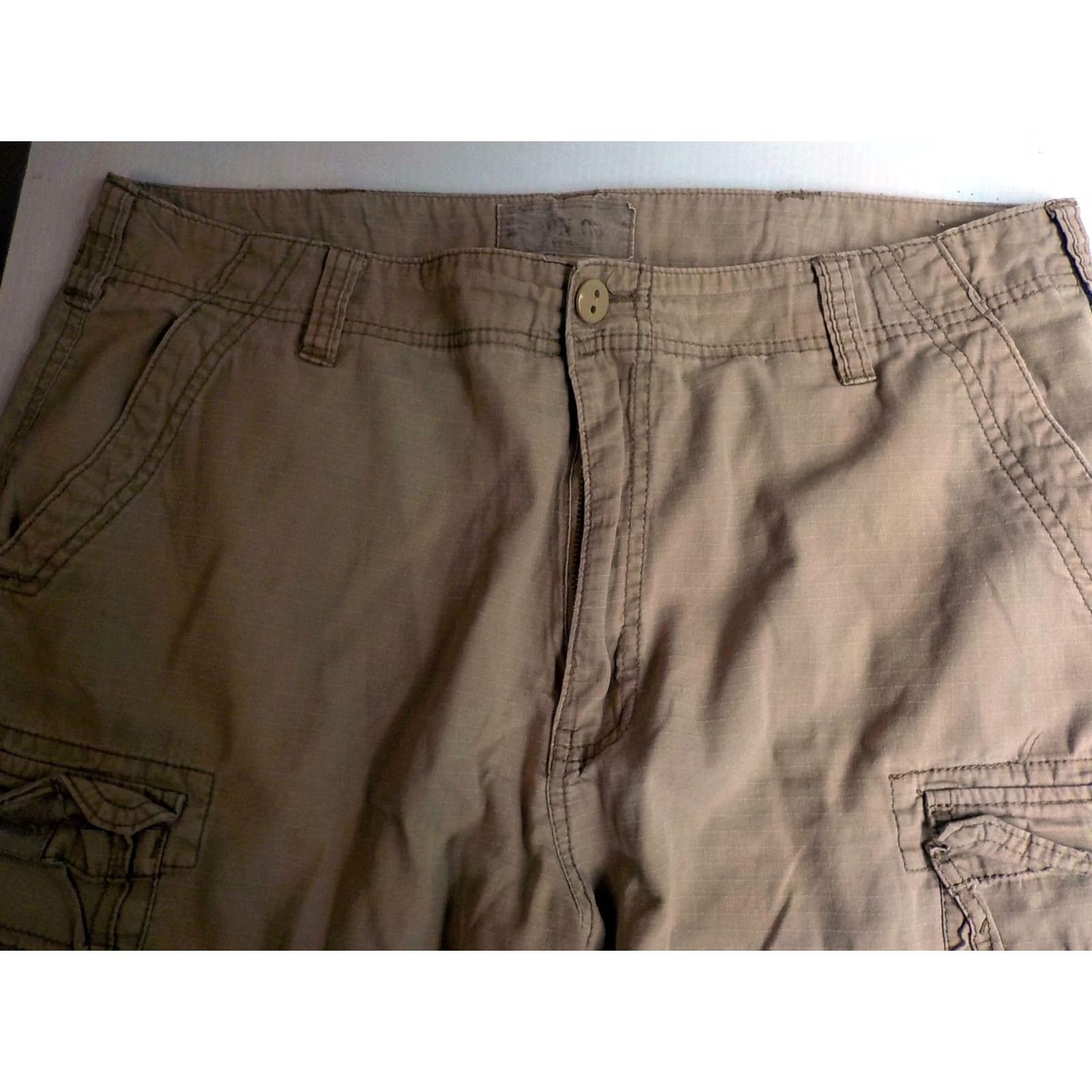 CO IRON CO Khaki Men's Cargo Shorts-Cotton-SZ 36 Size US 36 / EU 52 - 3 Thumbnail