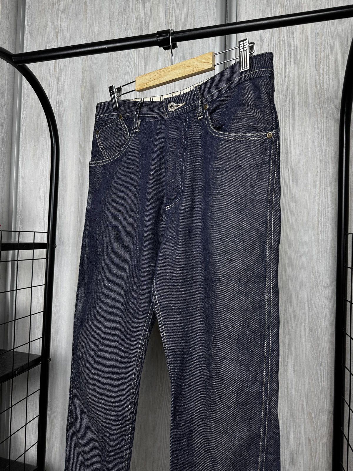 Vlas Blomme Vlas Blomme navy blue kortrijk linen size 1 Japan made jeans Size US 31 - 6 Thumbnail