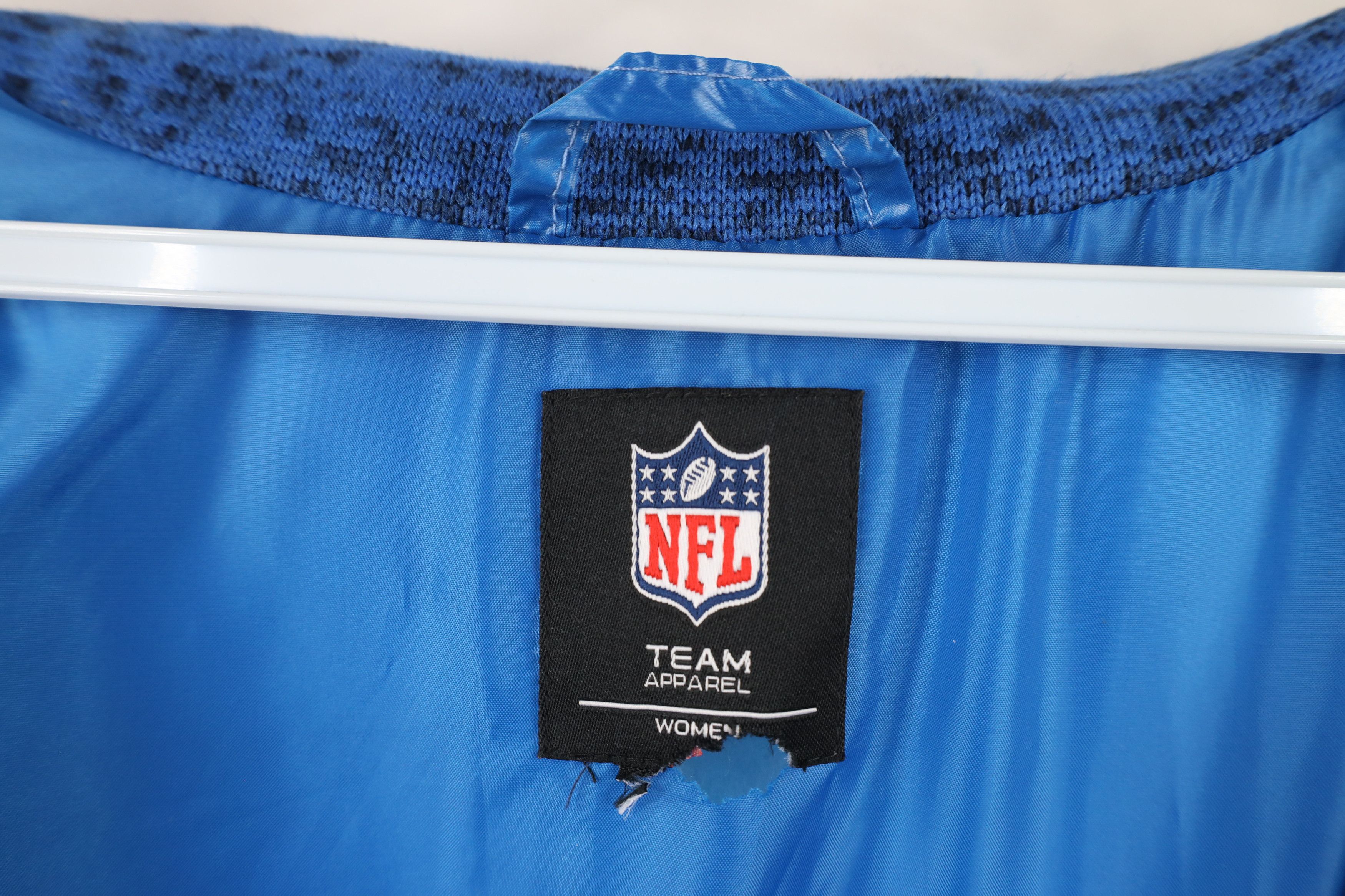 Vintage Vintage NFL Lions Football Puffer Sweater Jacket Blue Size XXL / US 16-18 / IT 52-54 - 9 Thumbnail