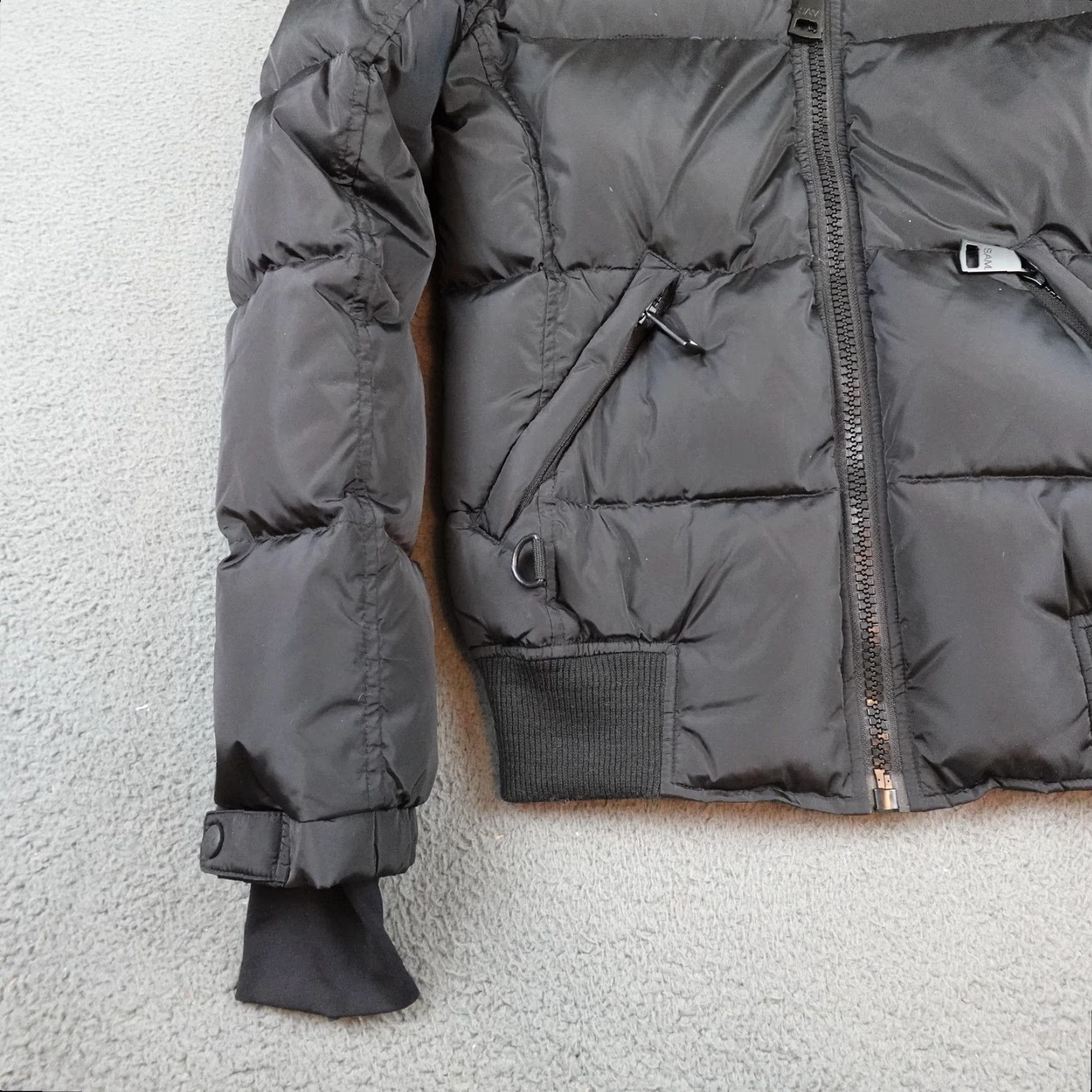 Vintage SAM New York Jordy Jacket Womens Large Black Down Puffer Bomber Zip Coat Size L / US 10 / IT 46 - 3 Thumbnail