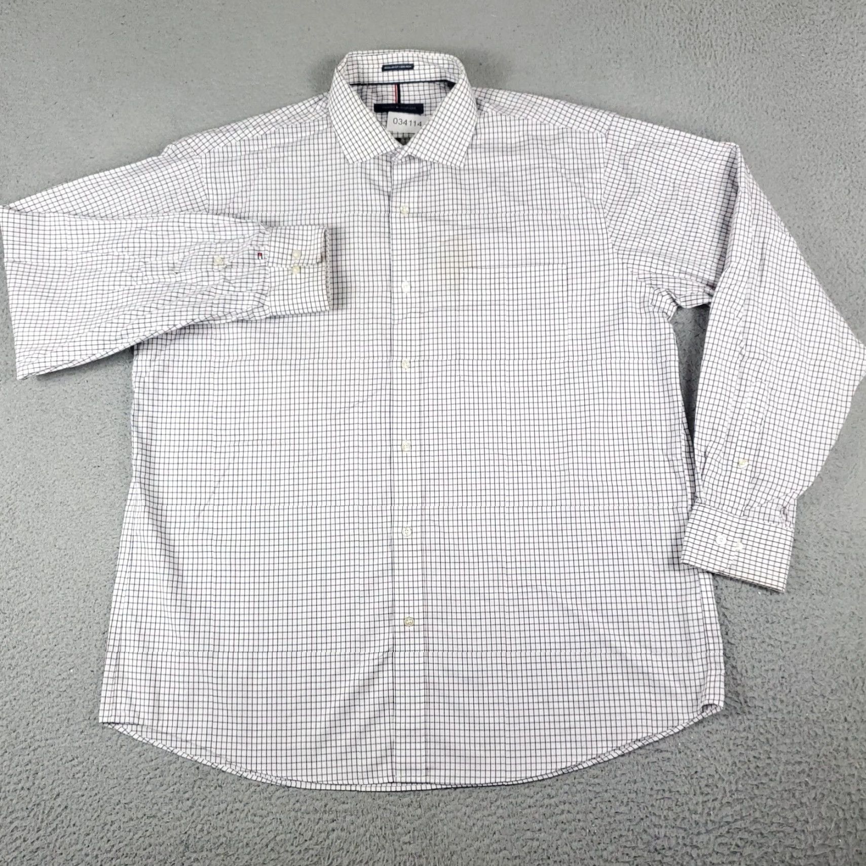Tommy Hilfiger Tommy Hilfiger Shirt Mens XL White Blue Check Casual Button Up Long Sleeve Shirt Size US XL / EU 56 / 4 - 2 Thumbnail
