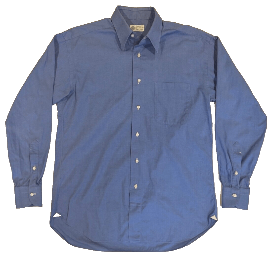Luigi Borrelli 15.5 Long Sleeve Blue Button Down Shirt
