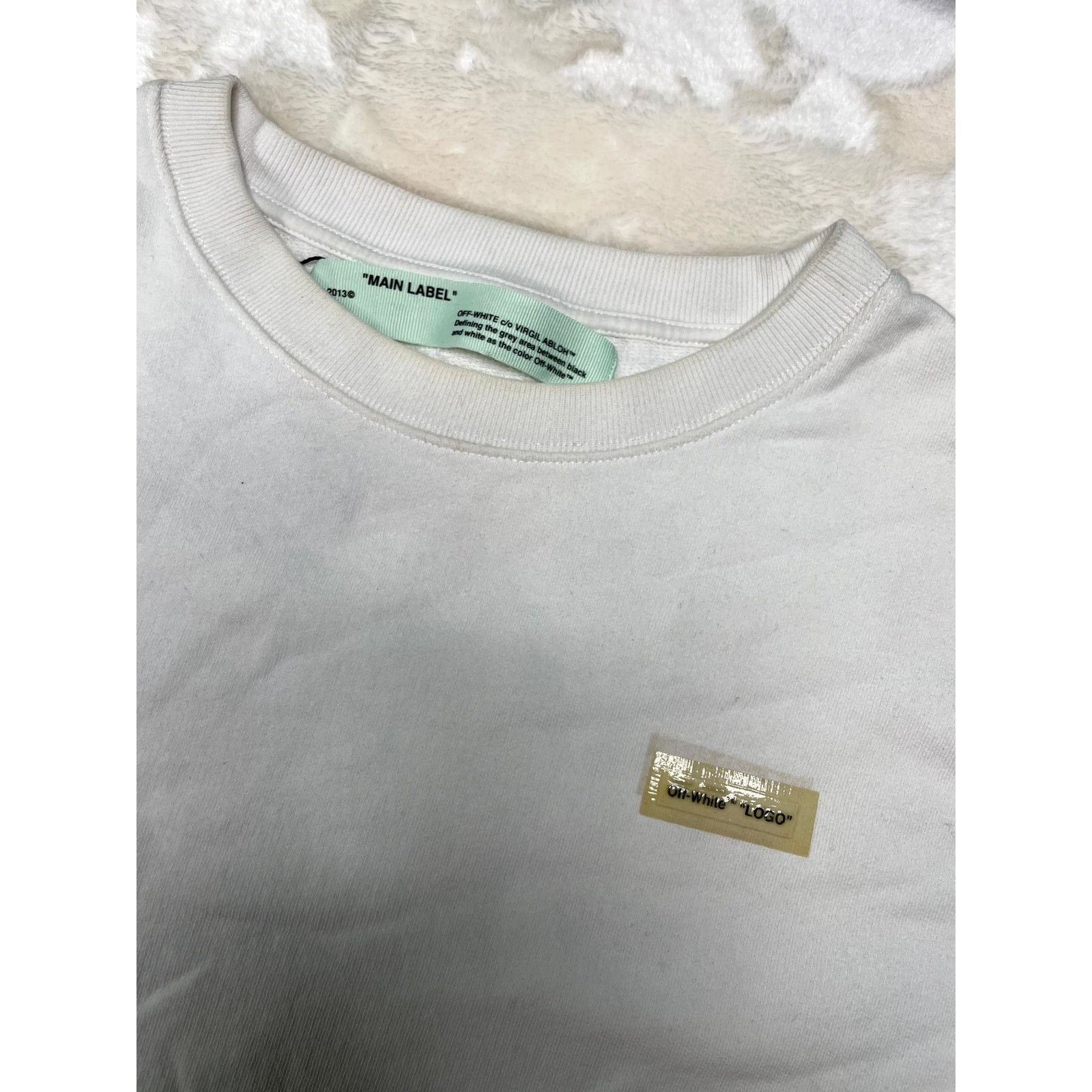 Off-White Off-White Small Logo White Crewneck Size XL / US 12-14 / IT 48-50 - 3 Thumbnail