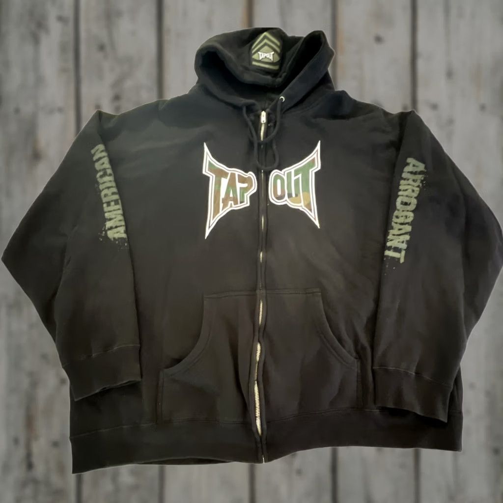 Tapout VINTAGE Tapout Hoodie Full Zip Sweatshirt Mens 3XL MMA Camo Y2K Cotton USA Black Size US XXL / EU 58 / 5 - 1 Thumbnail