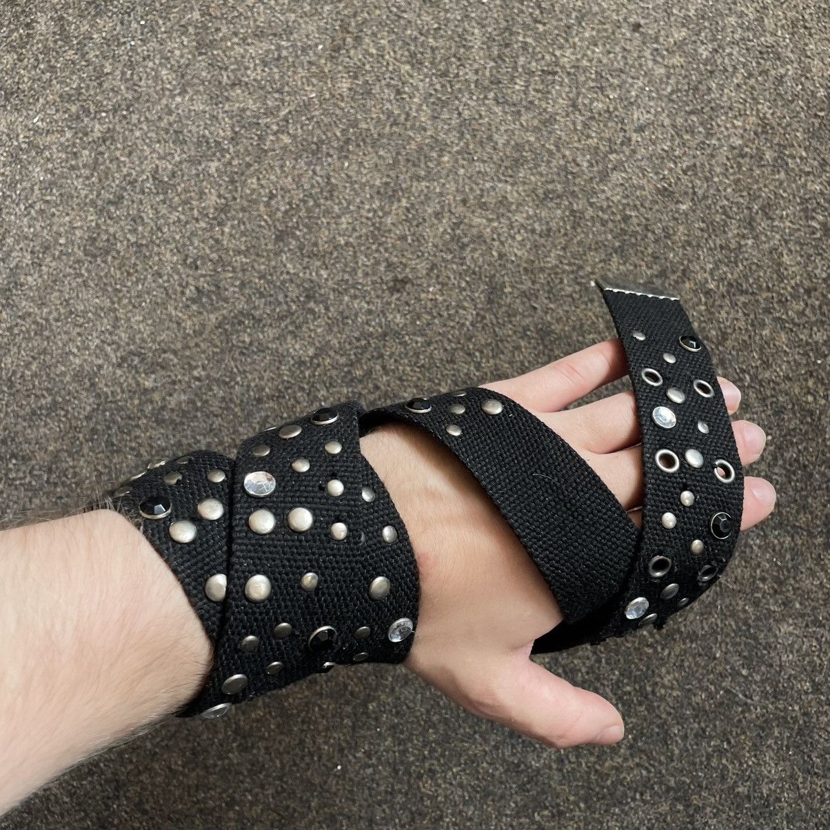 Vintage Vintage 90s Studded Leather Belt Japanese Archive Goth OS Size ONE SIZE - 6 Thumbnail
