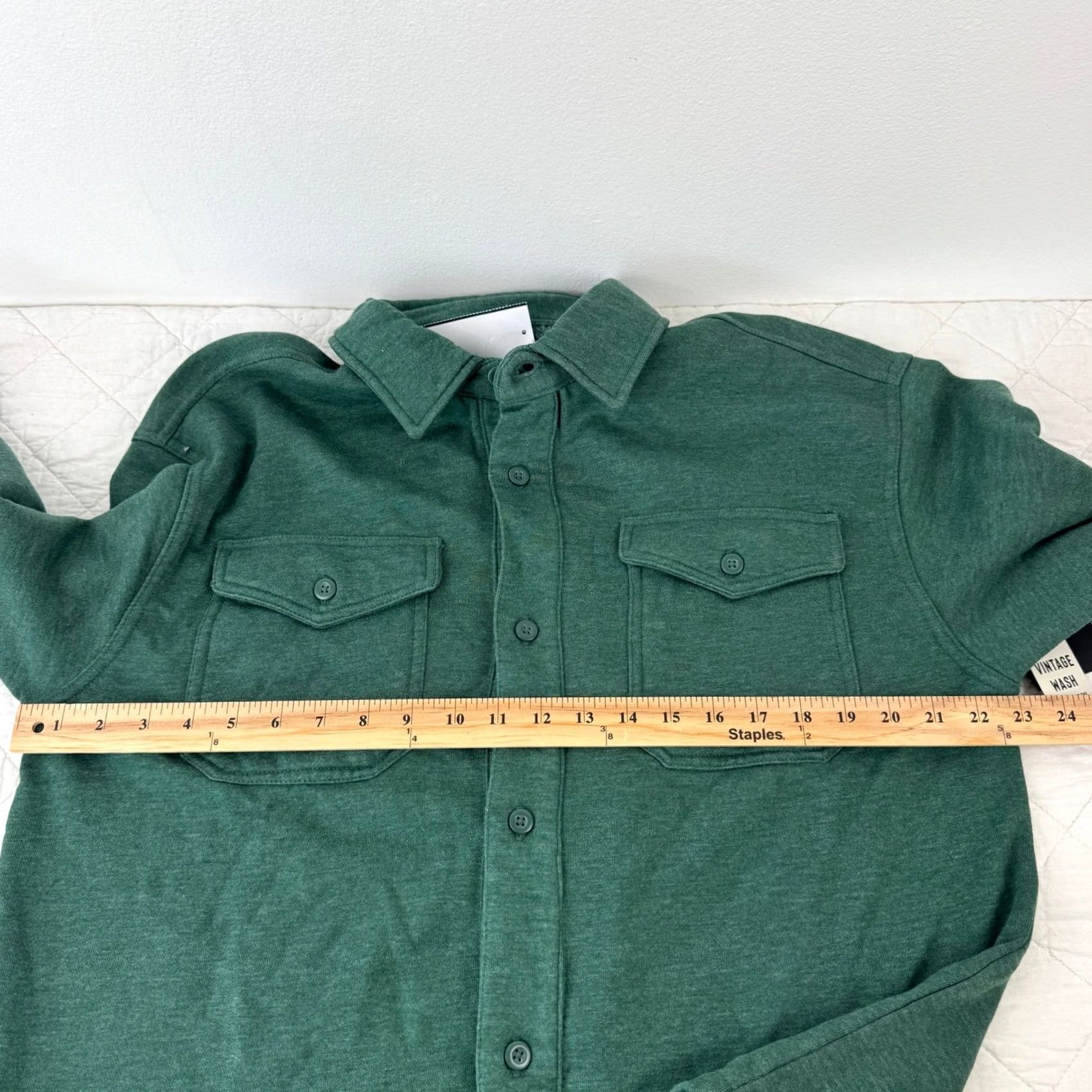 Vintage LAZER Mens Relaxed Fit Fleece Shirt Jacket Deep Emerald Green Shacket L ML71219 Size US L / EU 52-54 / 3 - 5 Thumbnail