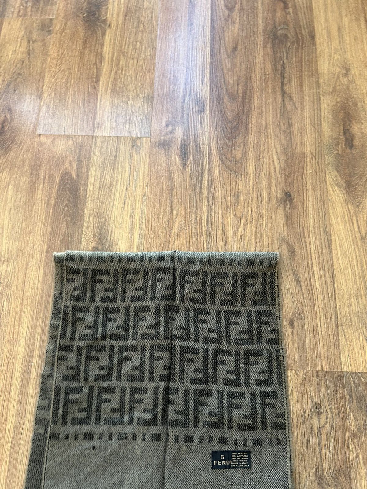 Fendi Fendi Monogram Fringe Scarf — Brown / Made in Italy Size ONE SIZE - 7 Thumbnail