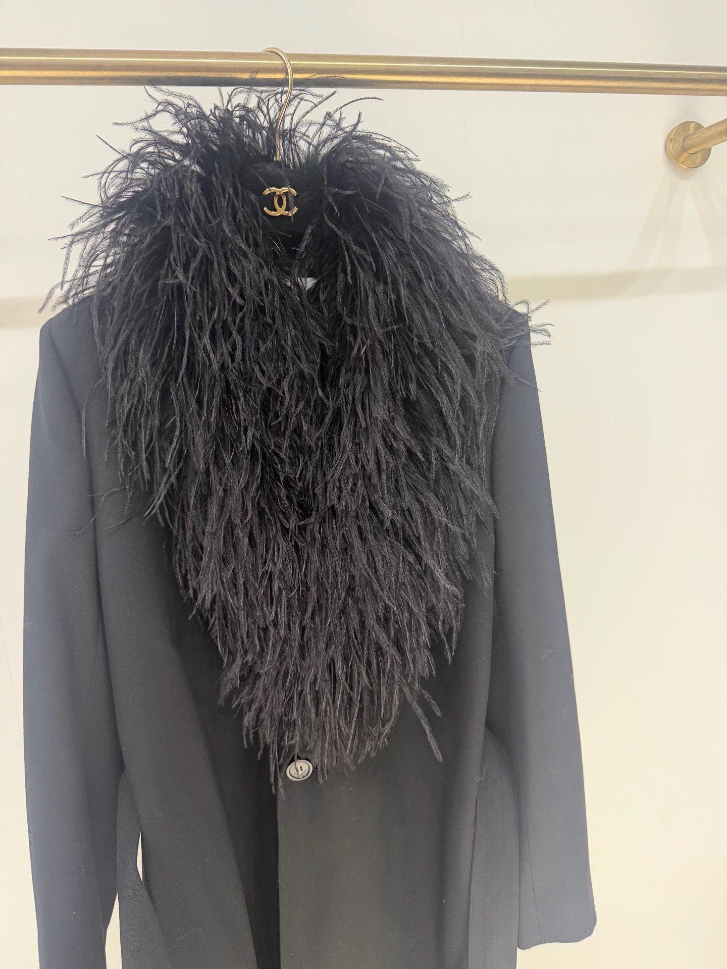 Saint Laurent Paris SLP Ostrich Feather Trench Coat New FR38 Size S / US 4 / IT 40 - 4 Thumbnail