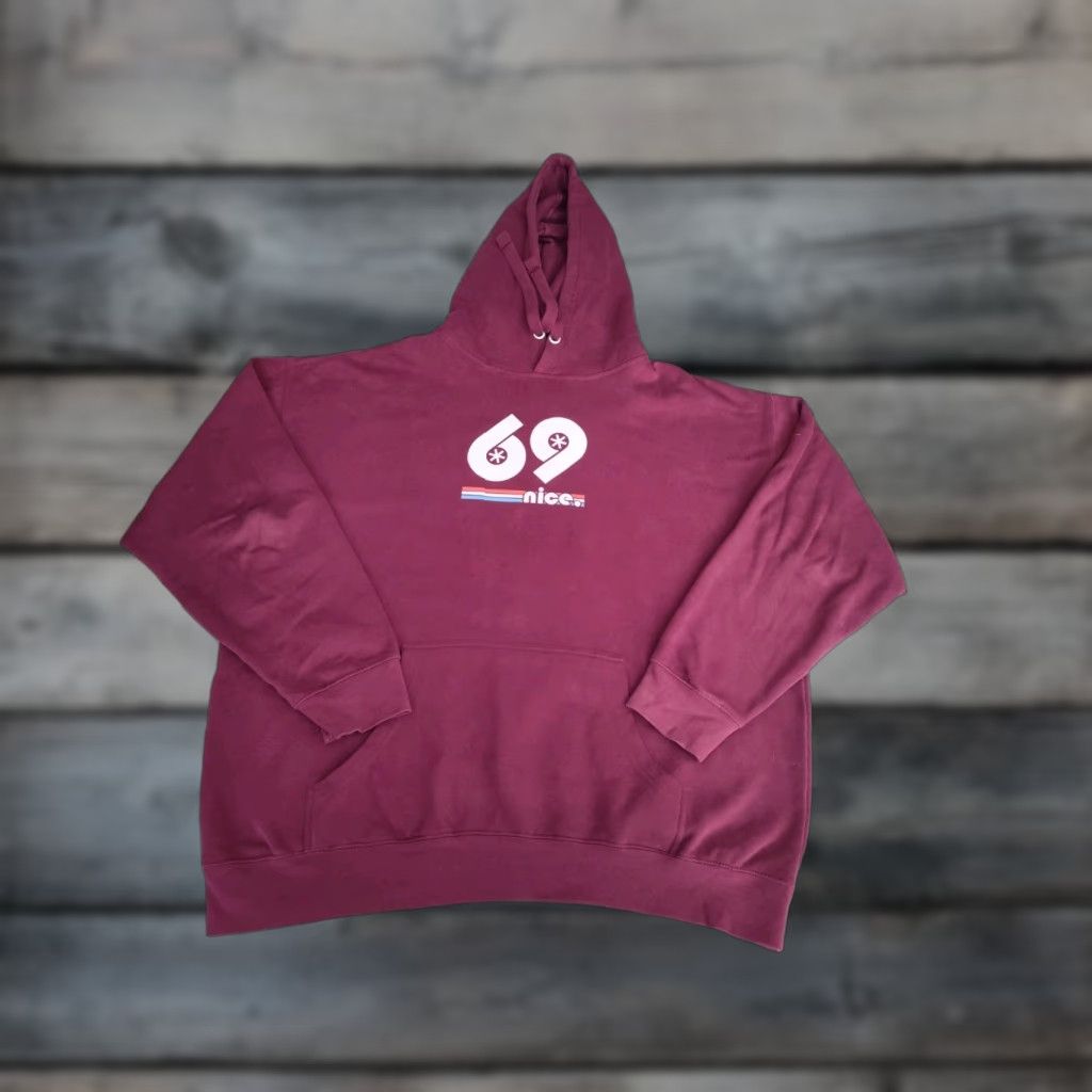 Vintage Men's Burgundy Hooded Sweatshirt Hoodie 2XL Fleece EUC Size US XXL / EU 58 / 5 - 1 Thumbnail