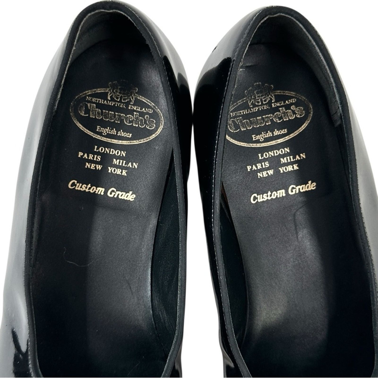 Church's Black Patent Leather Opera Bow Dress Shoes Slip On Loafers Size US 9.5 / EU 42-43 - 6 Thumbnail