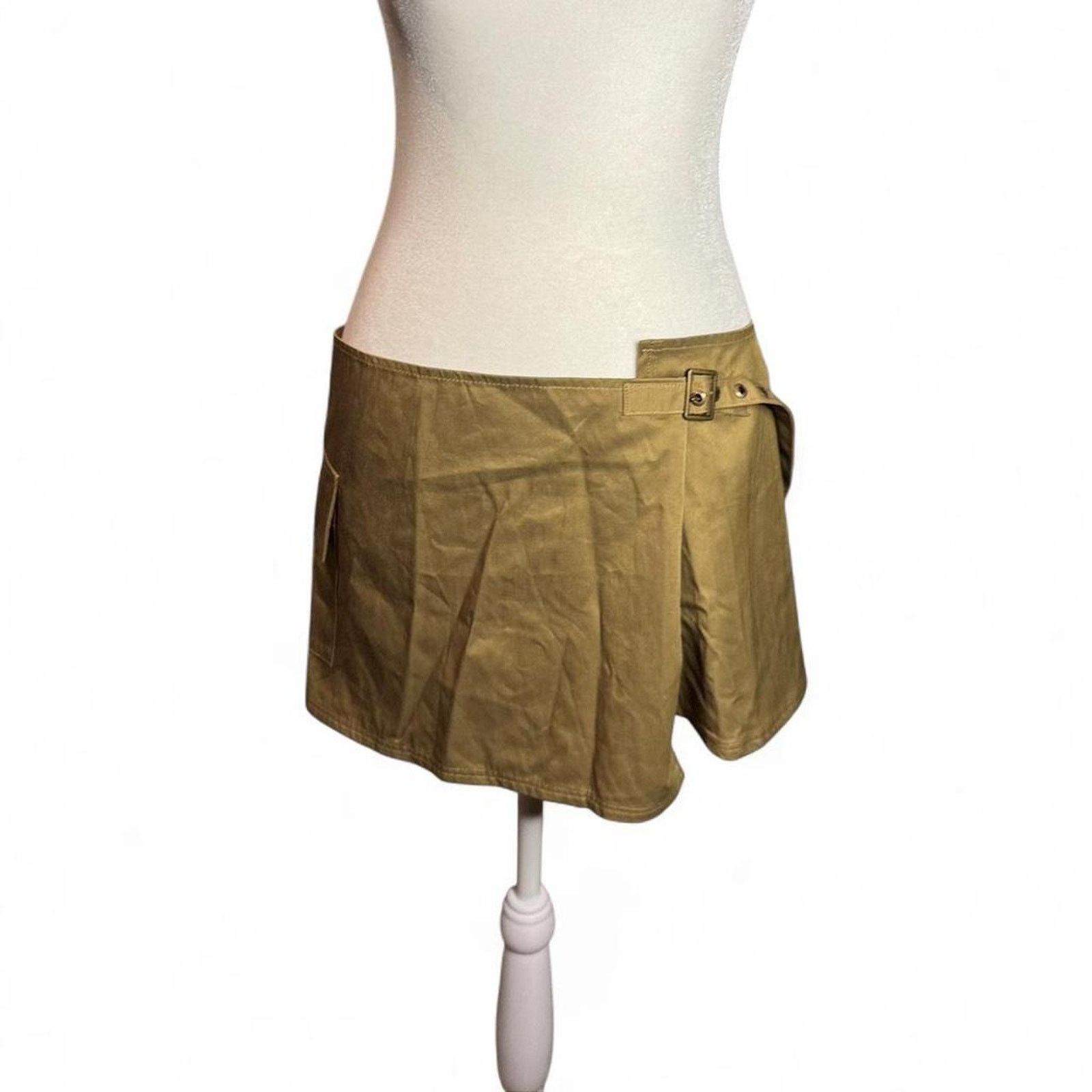 Other Khaki cargo mini skirt with wrap belt Size 29" - 2 Thumbnail