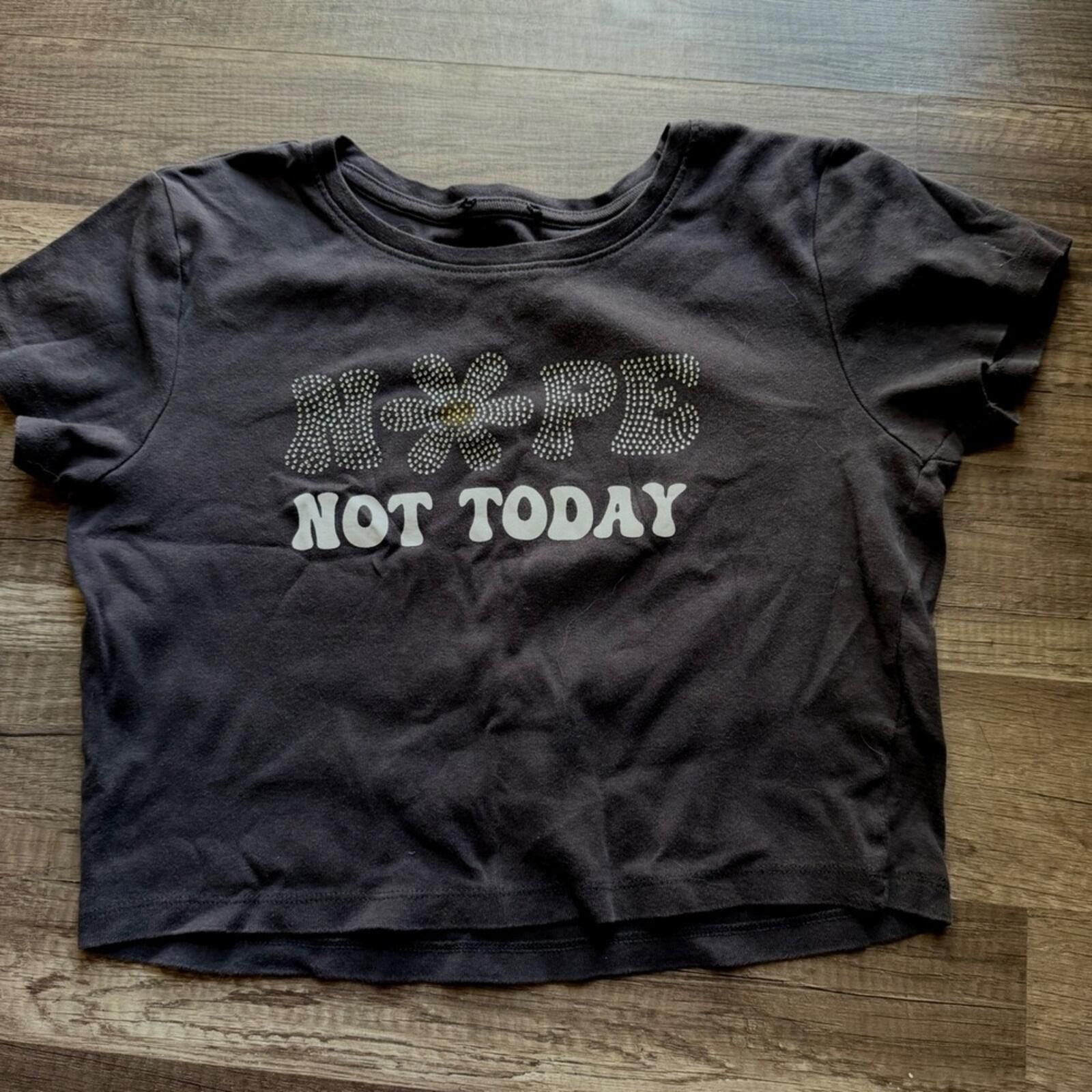 Other Nope Not Today Rhinestone Graphic T-Shirt Size S / US 4 / IT 40 - 1 Thumbnail