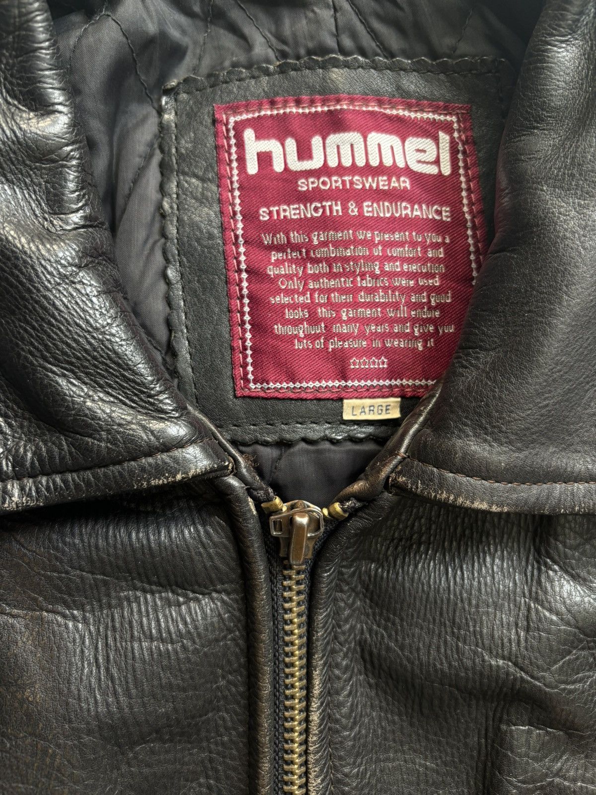 Hummel Vintage Hummel Leather bomber Jacket Size US L / EU 52-54 / 3 - 4 Thumbnail