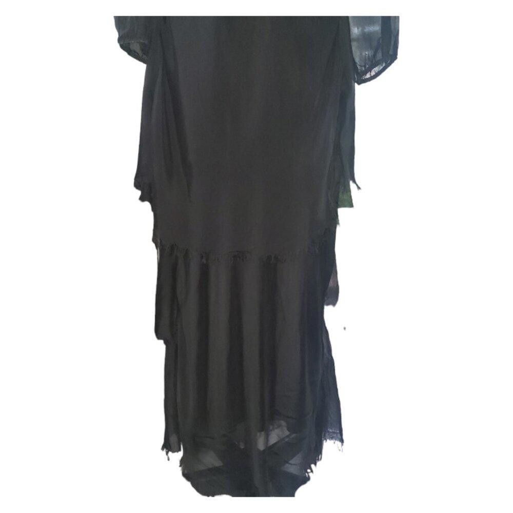Designer CT1568 NT by Amati Black Layered Dress Sequined Neck Trim L Size L / US 10 / IT 46 - 9 Thumbnail