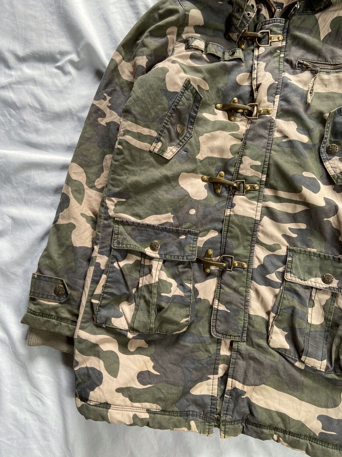 UPPER FREAK FAUX FUR MULTI POCKET ARMY PARKA JACKET