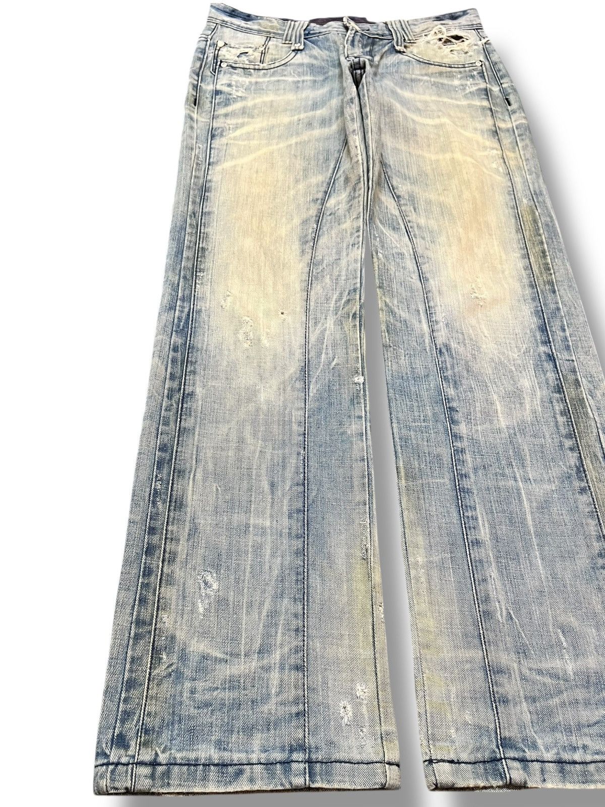 Hysteric Glamour Vintage A.V.H Baggy Skater Mudwash Distressed Denim Size US 33 - 3 Thumbnail