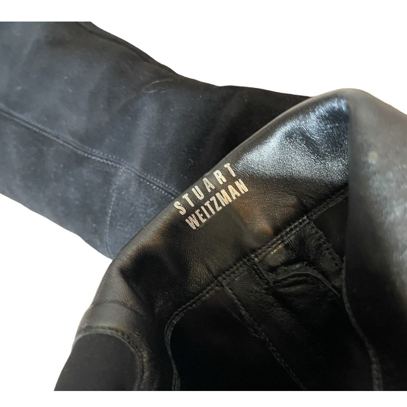 Stuart Weitzman Stuart Weitzman Over the Knee Black Leather Suede Boots 7.5 Size US 7.5 / IT 37.5 - 10 Thumbnail