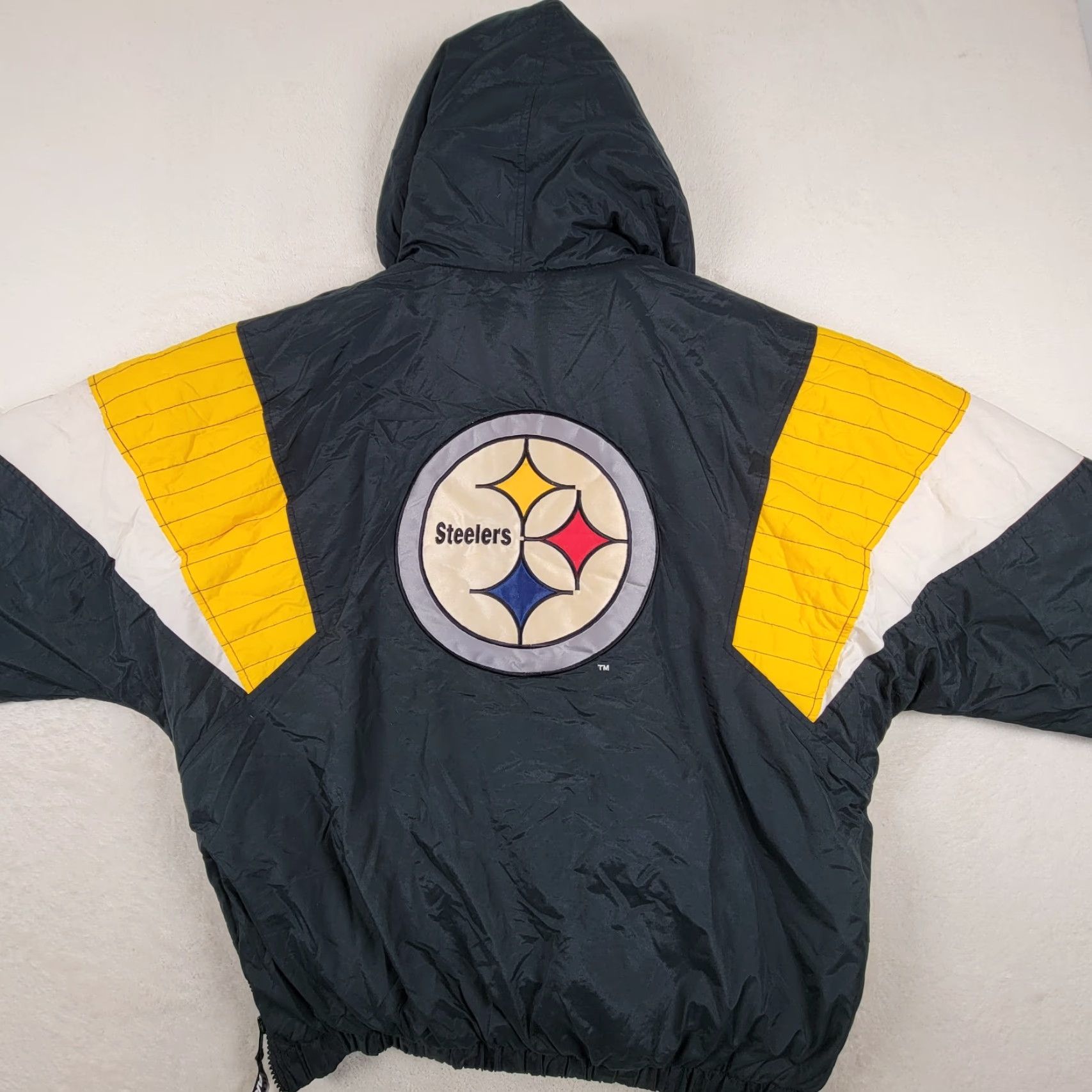 Starter VINTAGE Starter Pro Line Pittsburgh Steelers Puffer Jacket Men's M NFL Coat Black Nylon Lined 90s Size US M / EU 48-50 / 2 - 3 Thumbnail