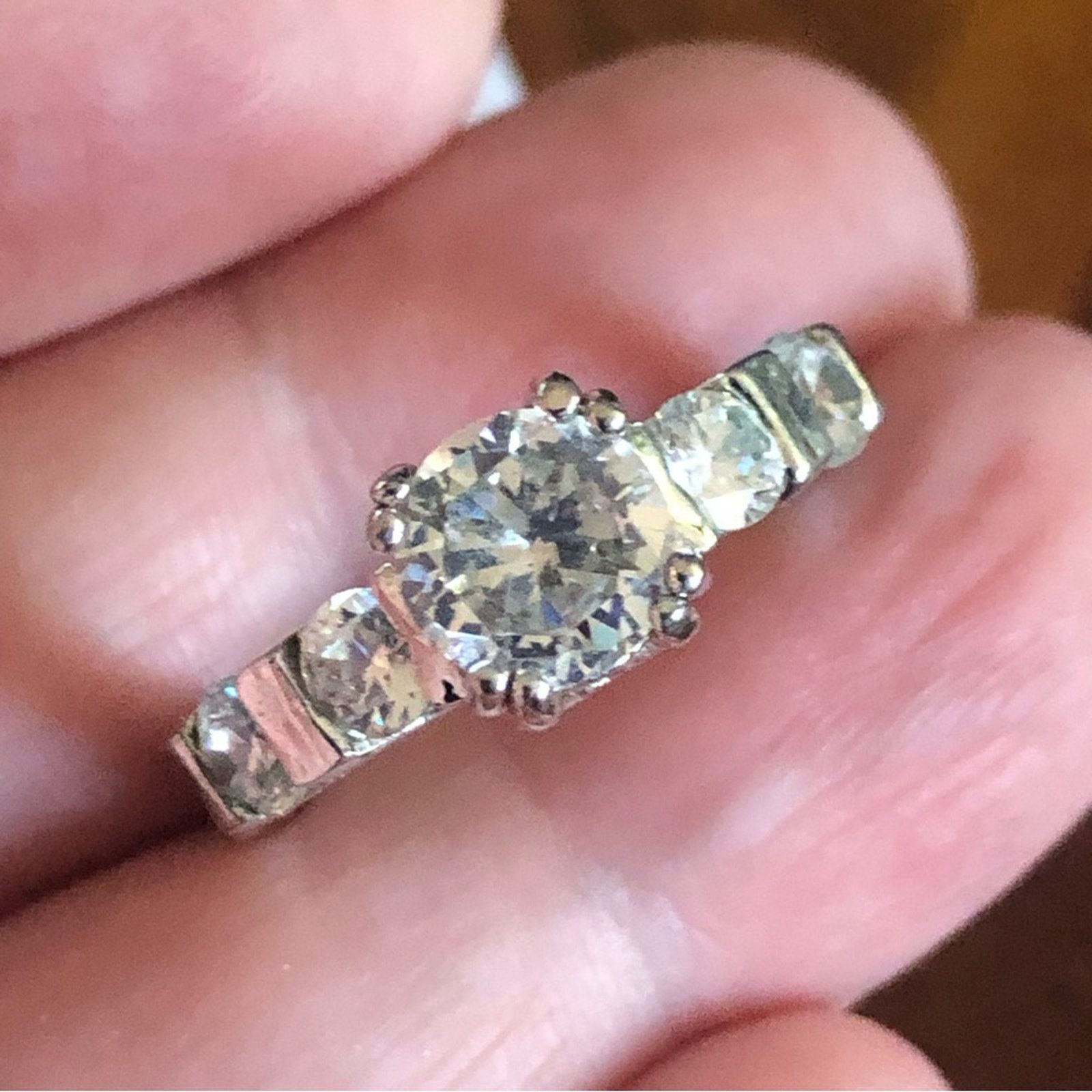 Vintage Vintage 14kt white gold cubic zirconia wedding band Size ONE SIZE - 5 Thumbnail