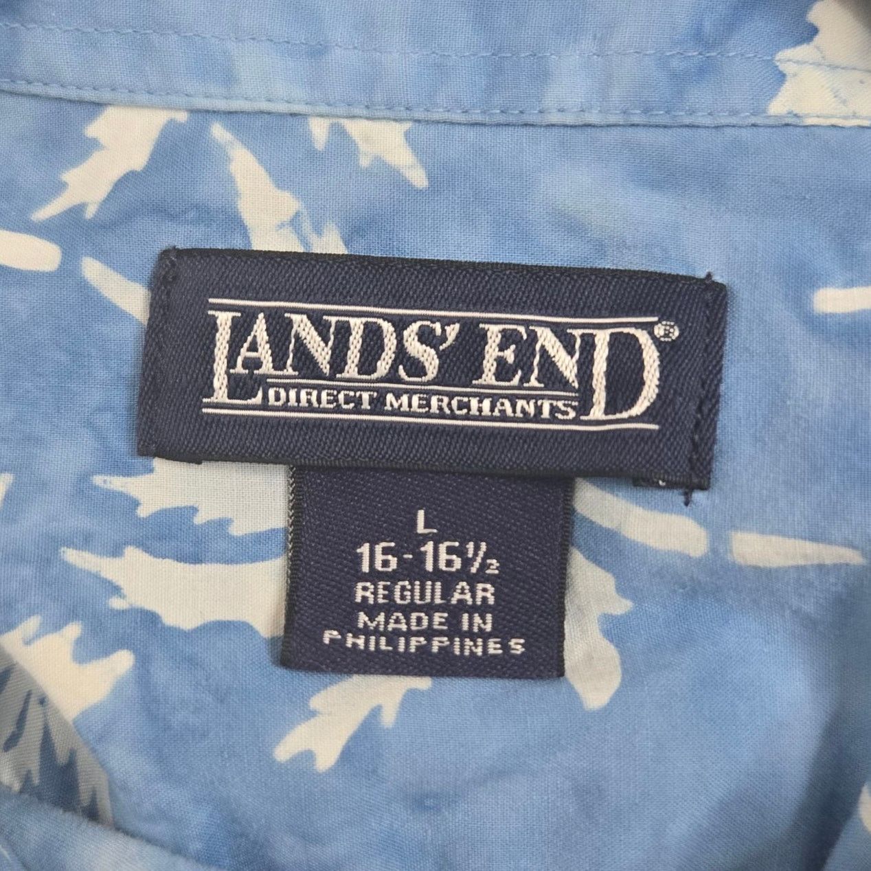 Lands' End Lands End Mens Tropical Print Shirt Large 16/16.5 Palms Size US L / EU 52-54 / 3 - 8 Thumbnail