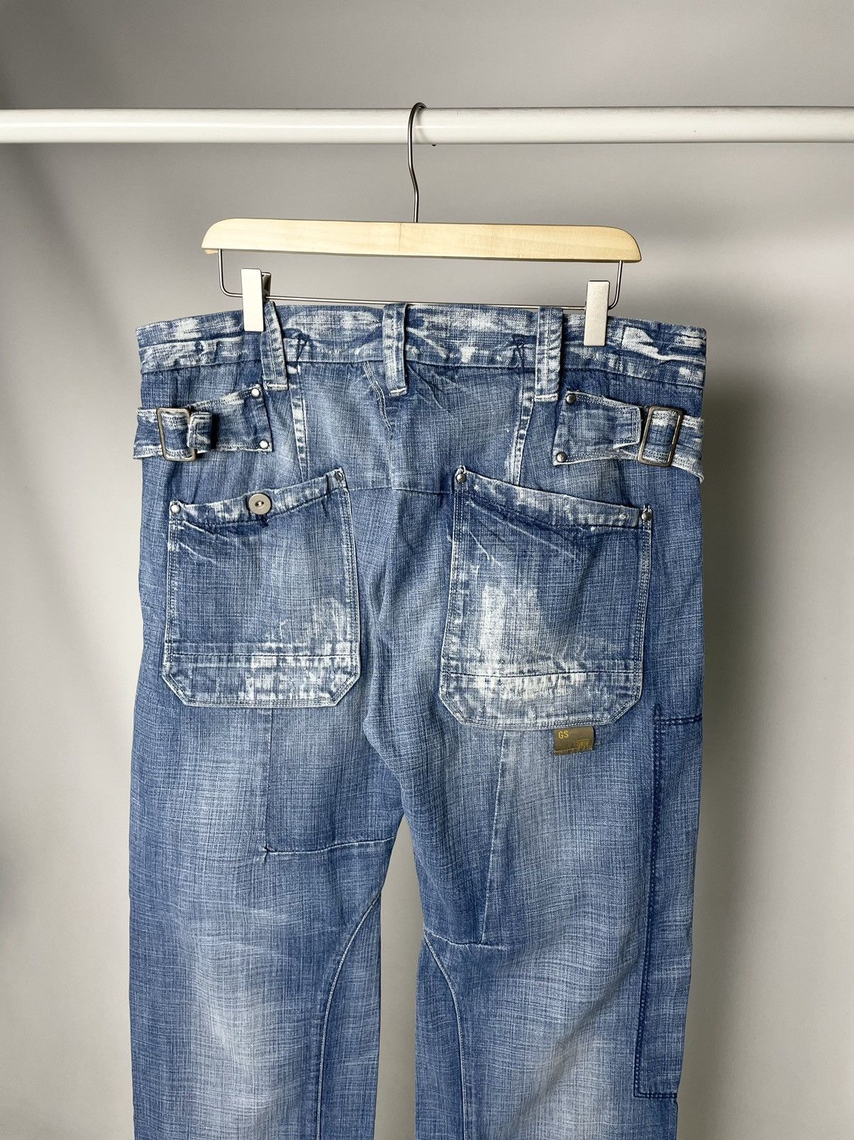 G-Star G-Star RAW Faded Distressed Vintage Washed Denim Work Jeans Size US 36 / EU 52 - 12 Thumbnail