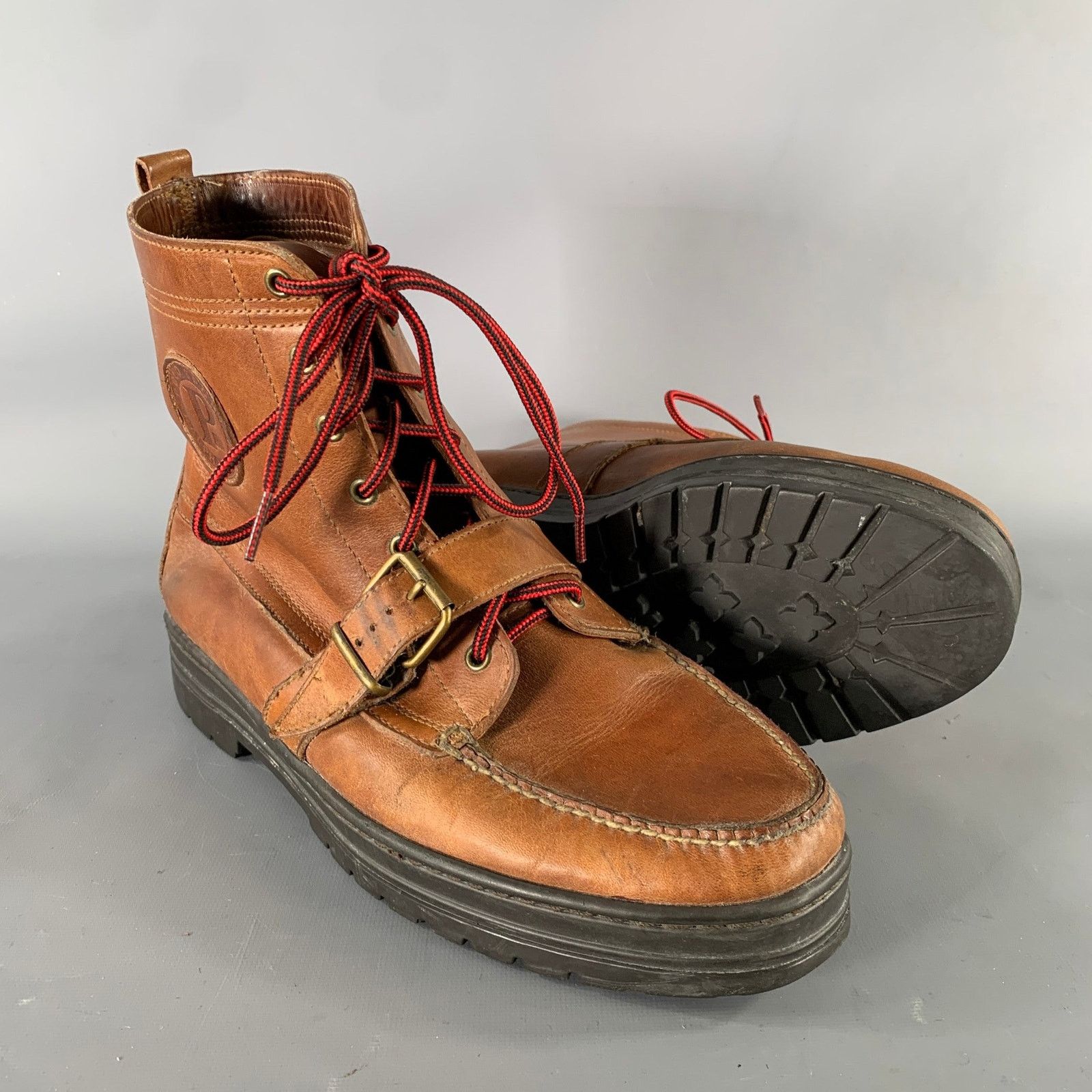 Ralph Lauren RALPH LAUREN Size 13 Brown Red Leather Boots Size US 13 / EU 46 - 5 Thumbnail