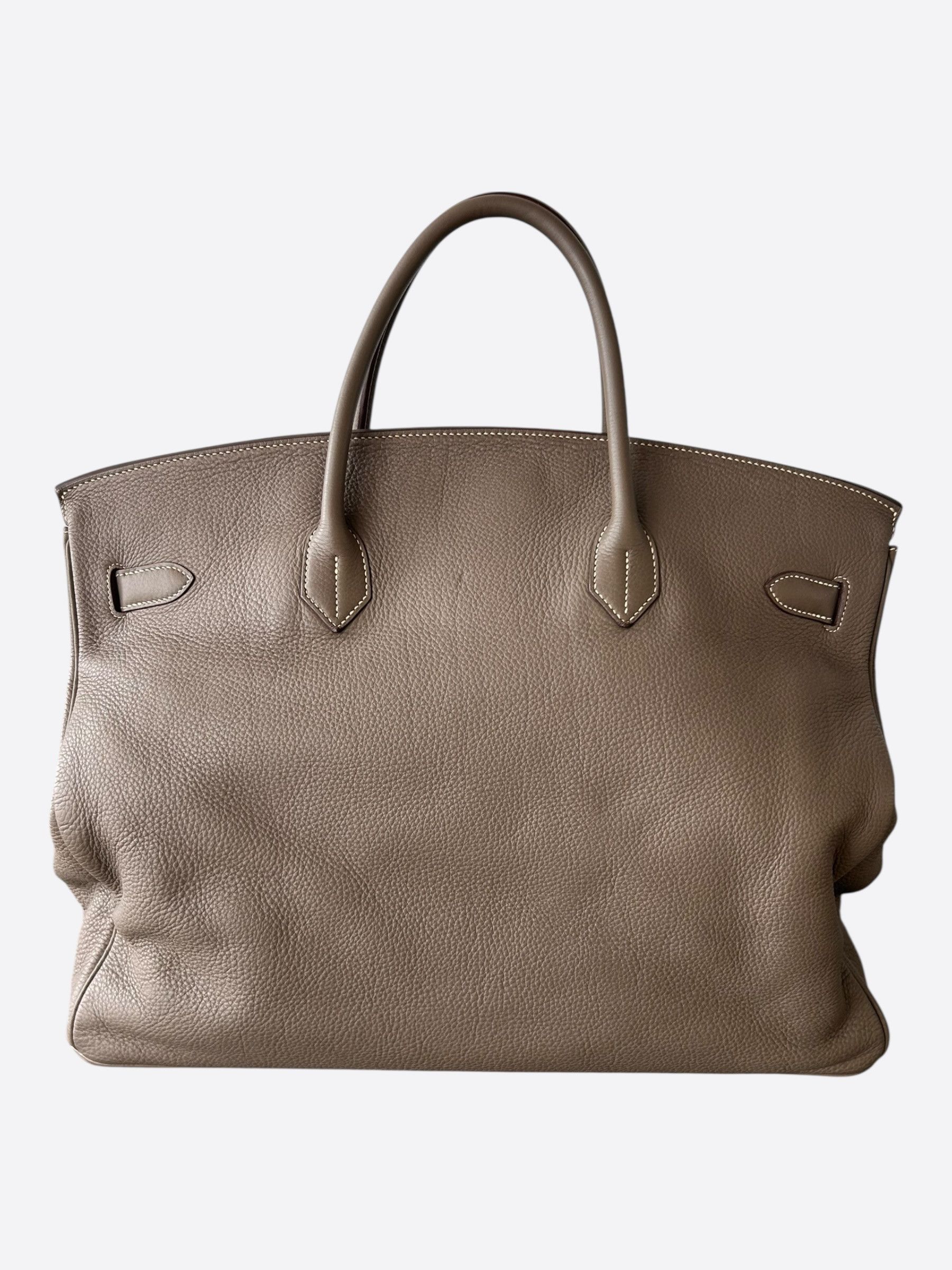 Hermes Hermes Etoupe Togo & Palladium Hardware Birkin 50 Size ONE SIZE - 3 Thumbnail