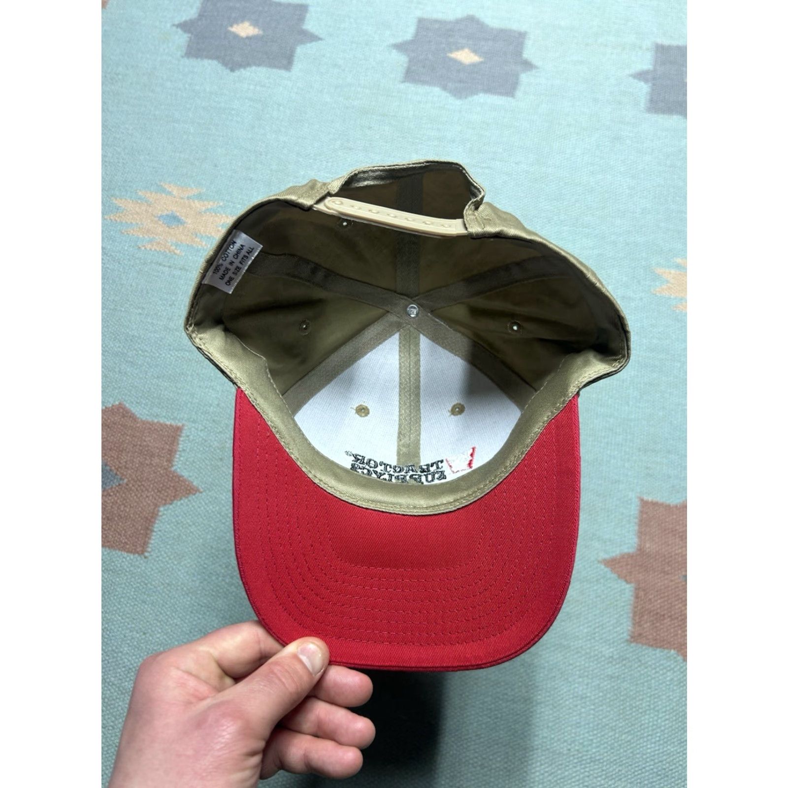 Vintage Tractor supply co snapback hat cap embroidered logo farm adjustable red Tan Men Adjustable Style Snapback Baseball Cap Hat Size ONE SIZE - 5 Thumbnail