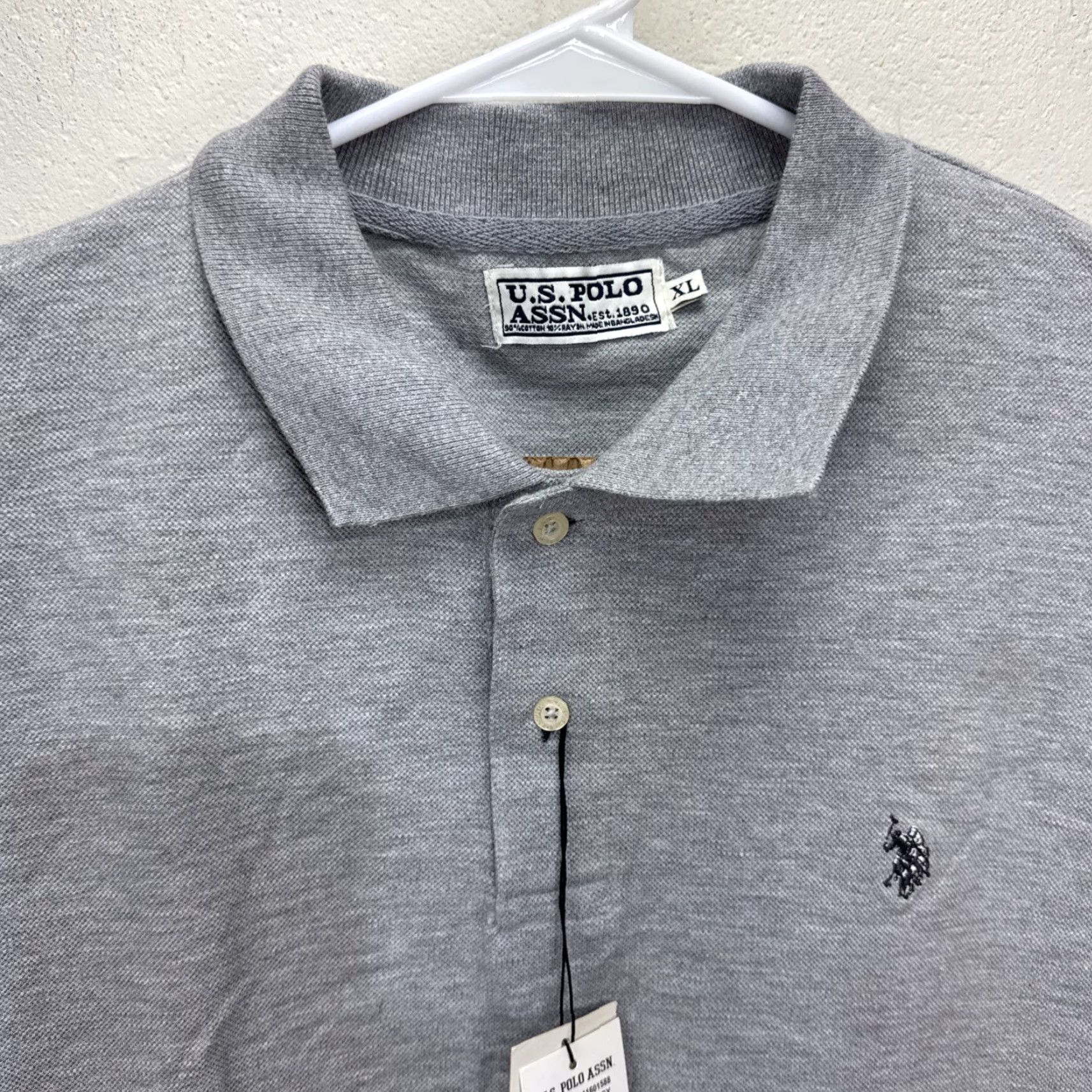 Vintage US Polo Assn. Men’s Short Sleeve Polo Shirt Heather Gray Size XL New Size US XL / EU 56 / 4 - 3 Thumbnail