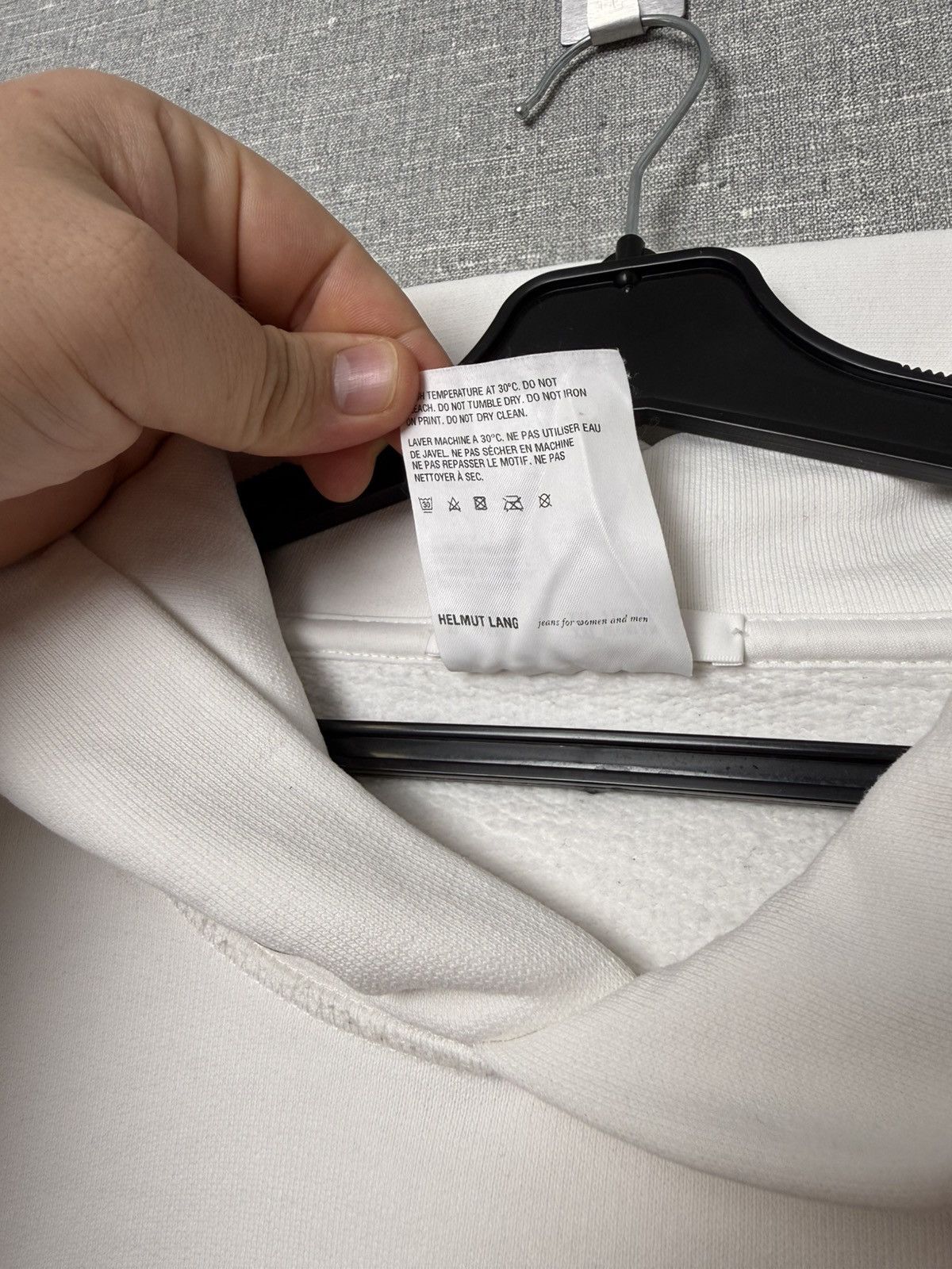 Helmut Lang Helmut Lang Thick White Hoodie Mirrored Web Logo Size XL Size US XL / EU 56 / 4 - 19 Thumbnail