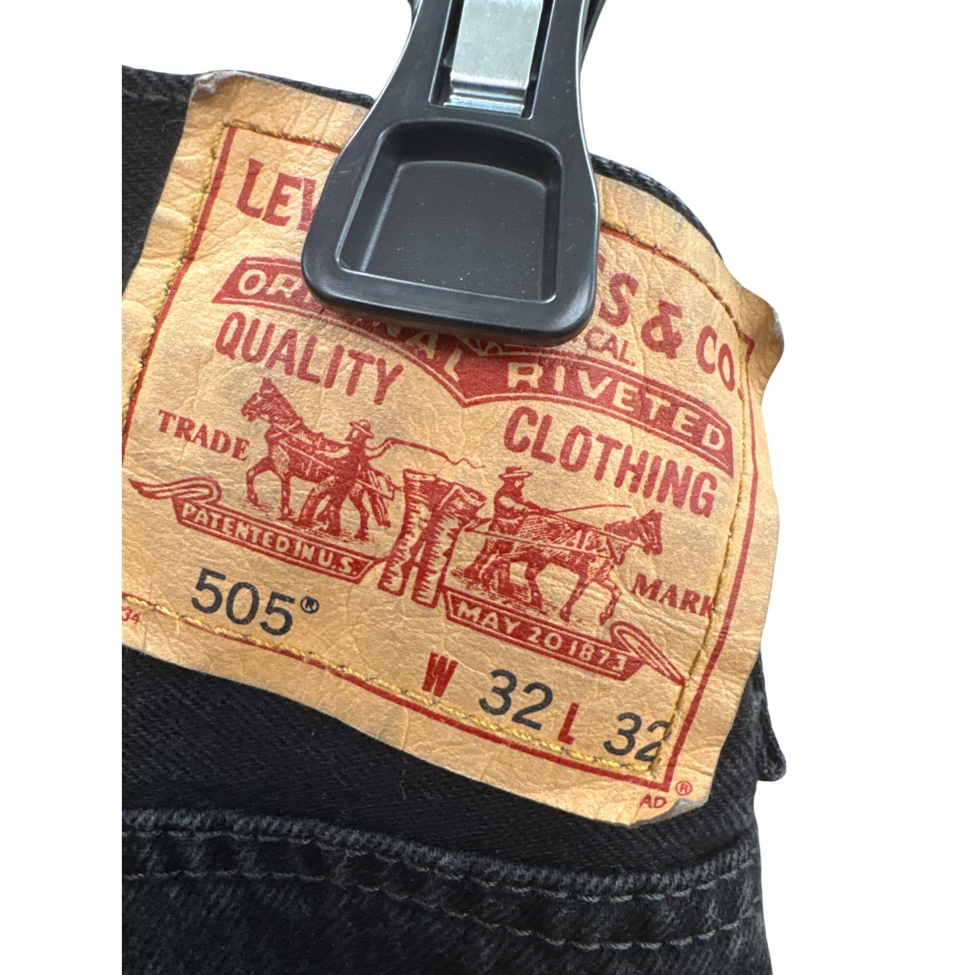 Levi's Levis Mens 505 Regular Fit Black Denim Jeans W32 L32 SKU 822 Size US 32 / EU 48 - 7 Thumbnail