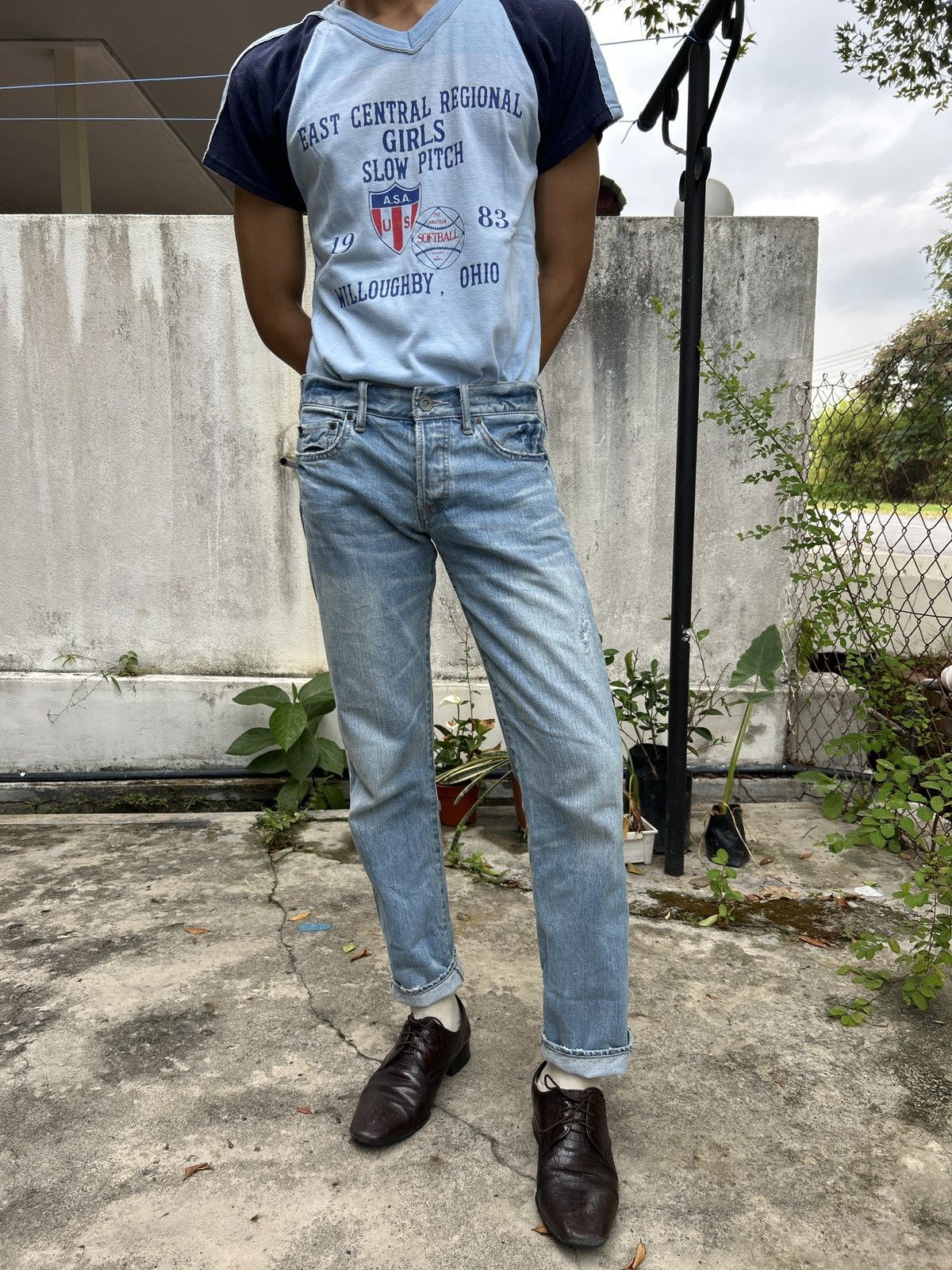 Japanese Brand genuine vintage g.o.a selvedge jeans Size US 30 / EU 46 - 5 Thumbnail
